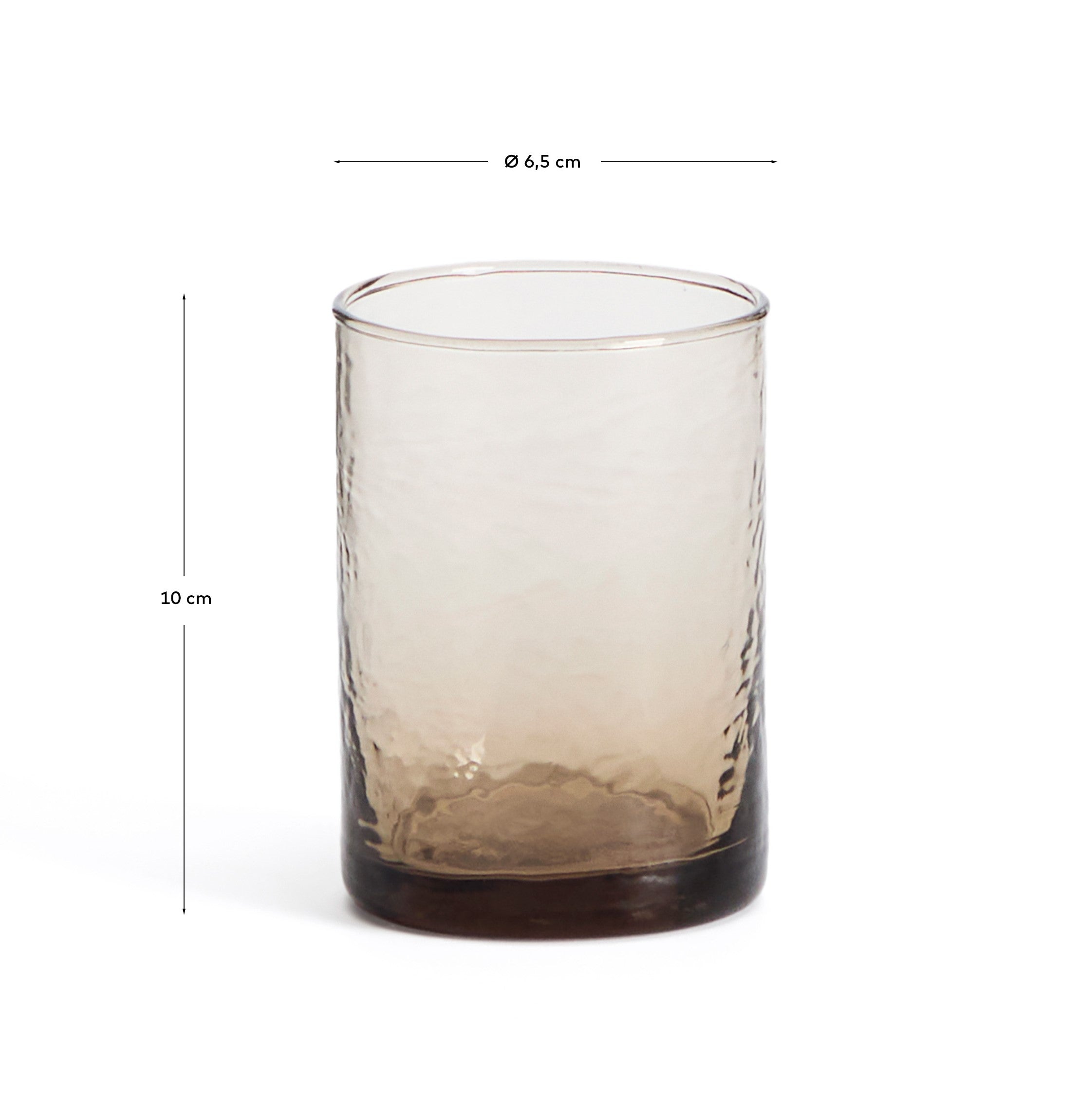 Obila cup made of brown recycled glass - Measurements