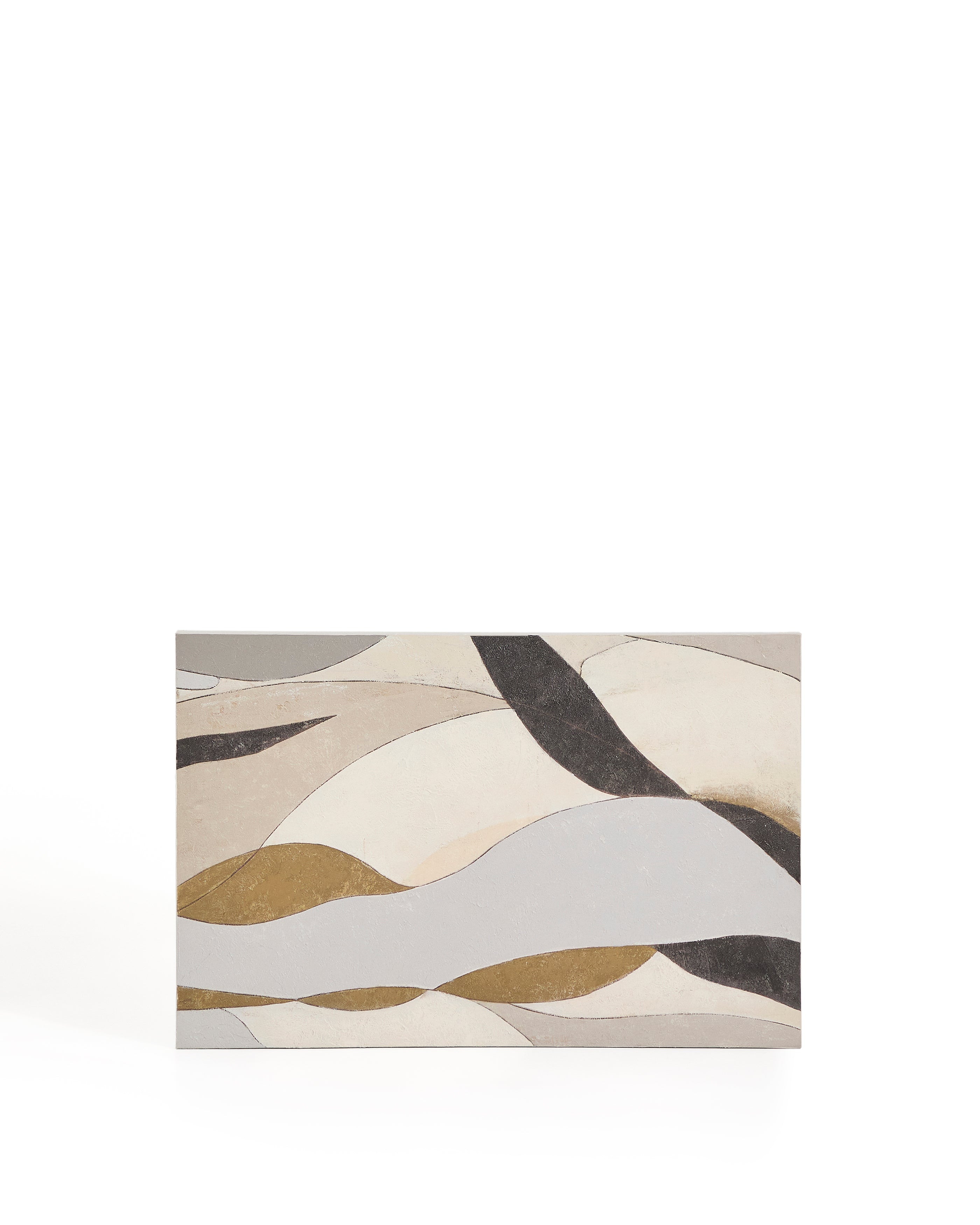 Marvilo grey and mustard abstract canvas 60 x 90cm - Product Image