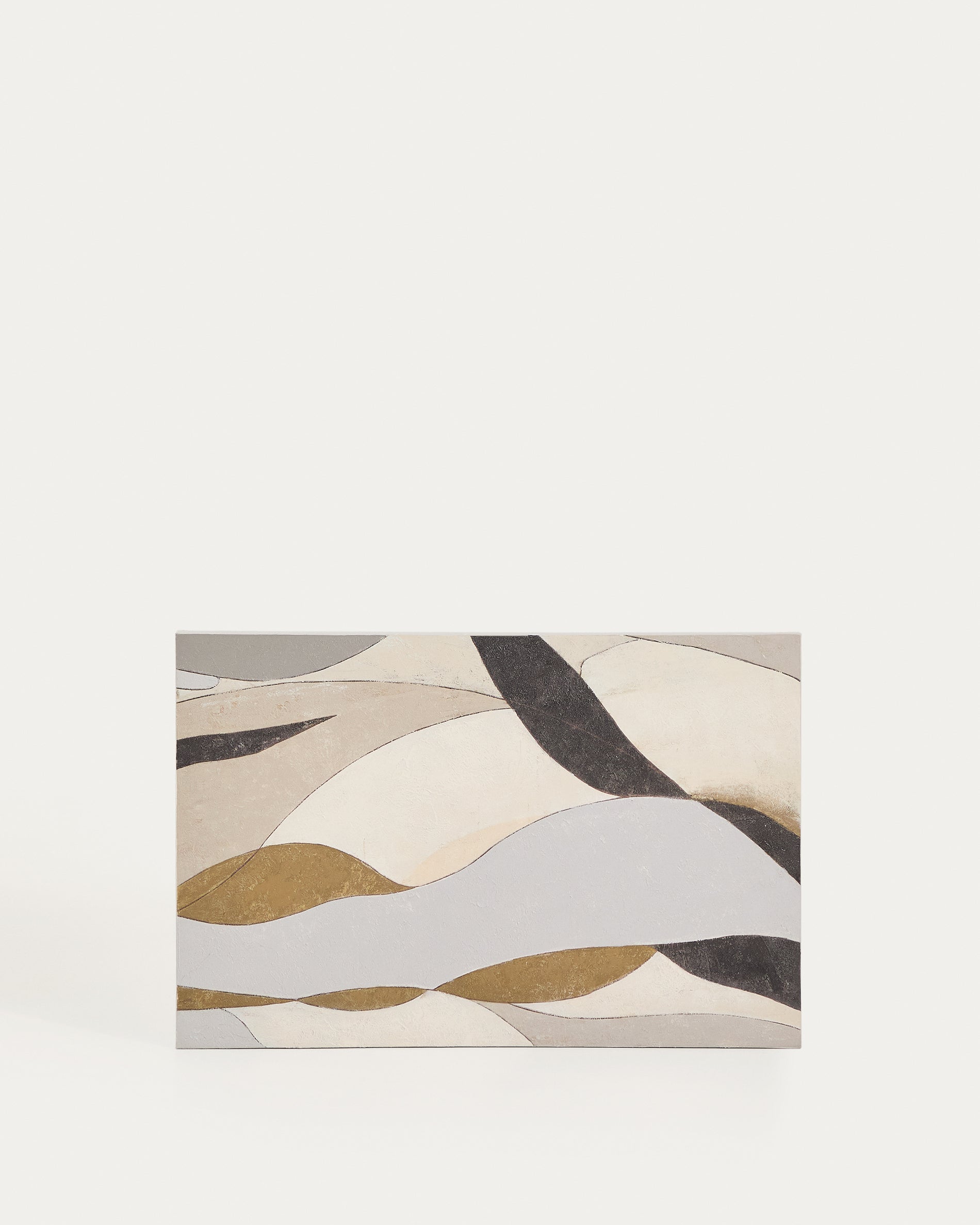 Marvilo grey and mustard abstract canvas 60 x 90cm - Product View