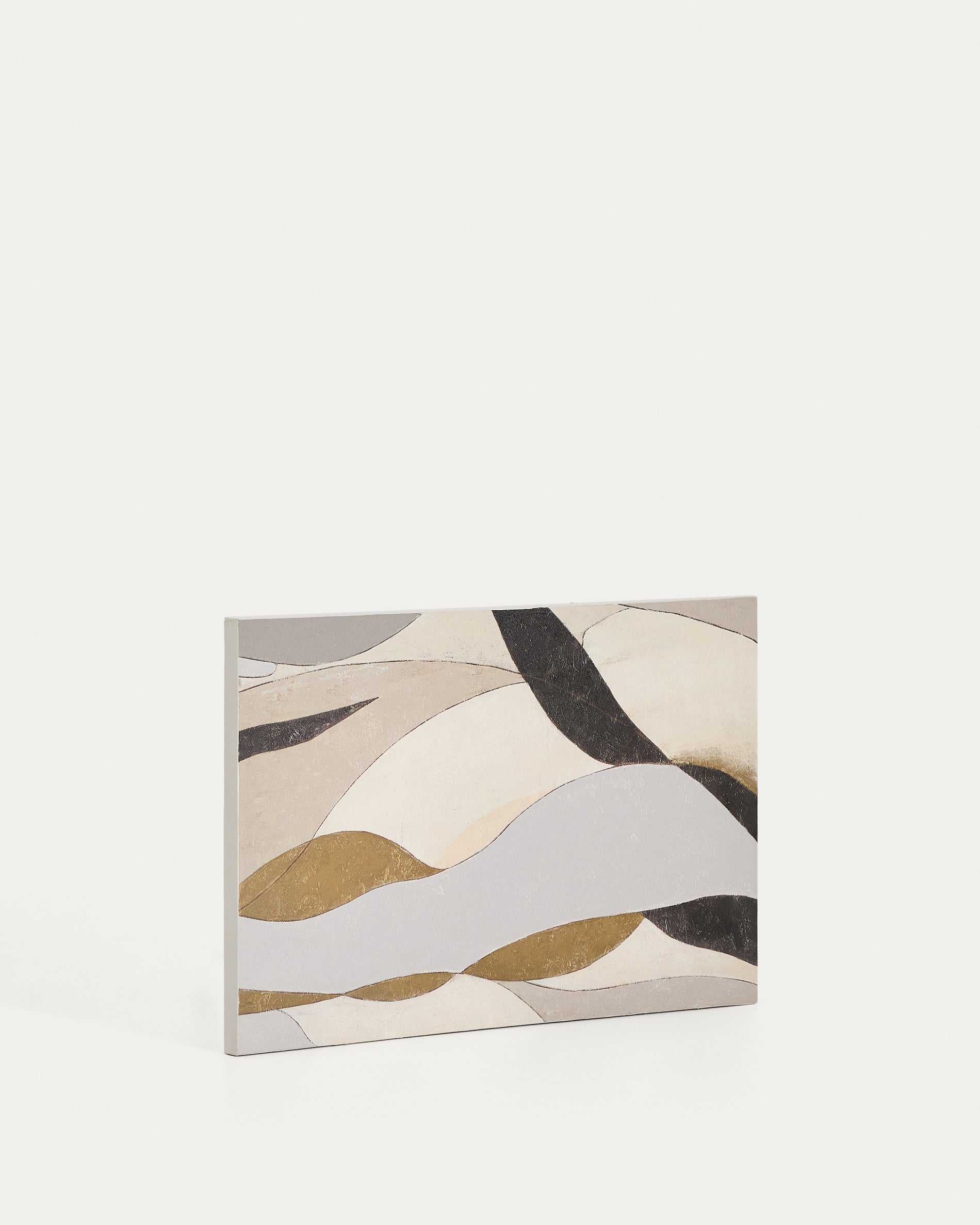 Marvilo grey and mustard abstract canvas 60 x 90cm - Product View