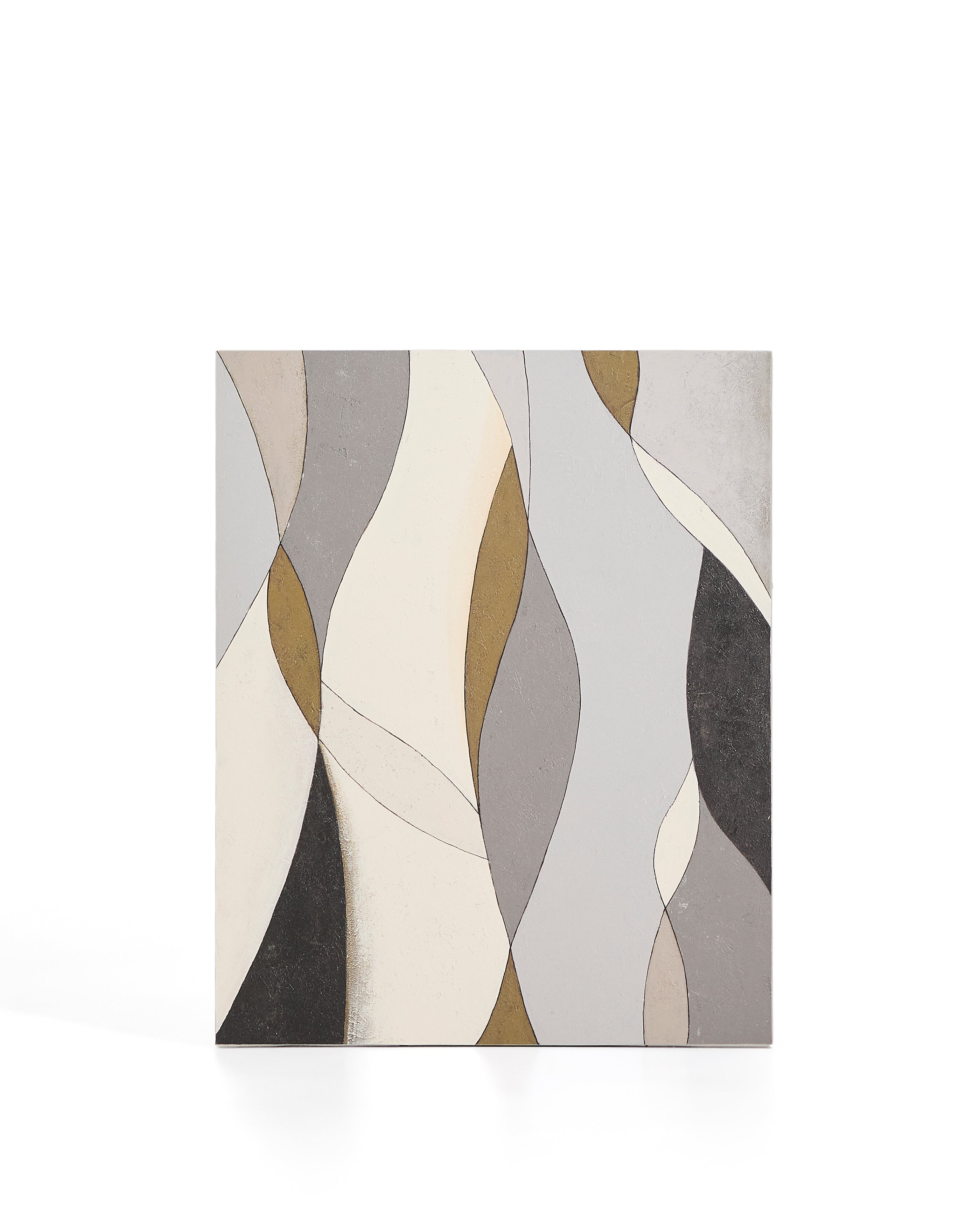 Marvilo grey and mustard abstract canvas 80 x 100cm - Product Image
