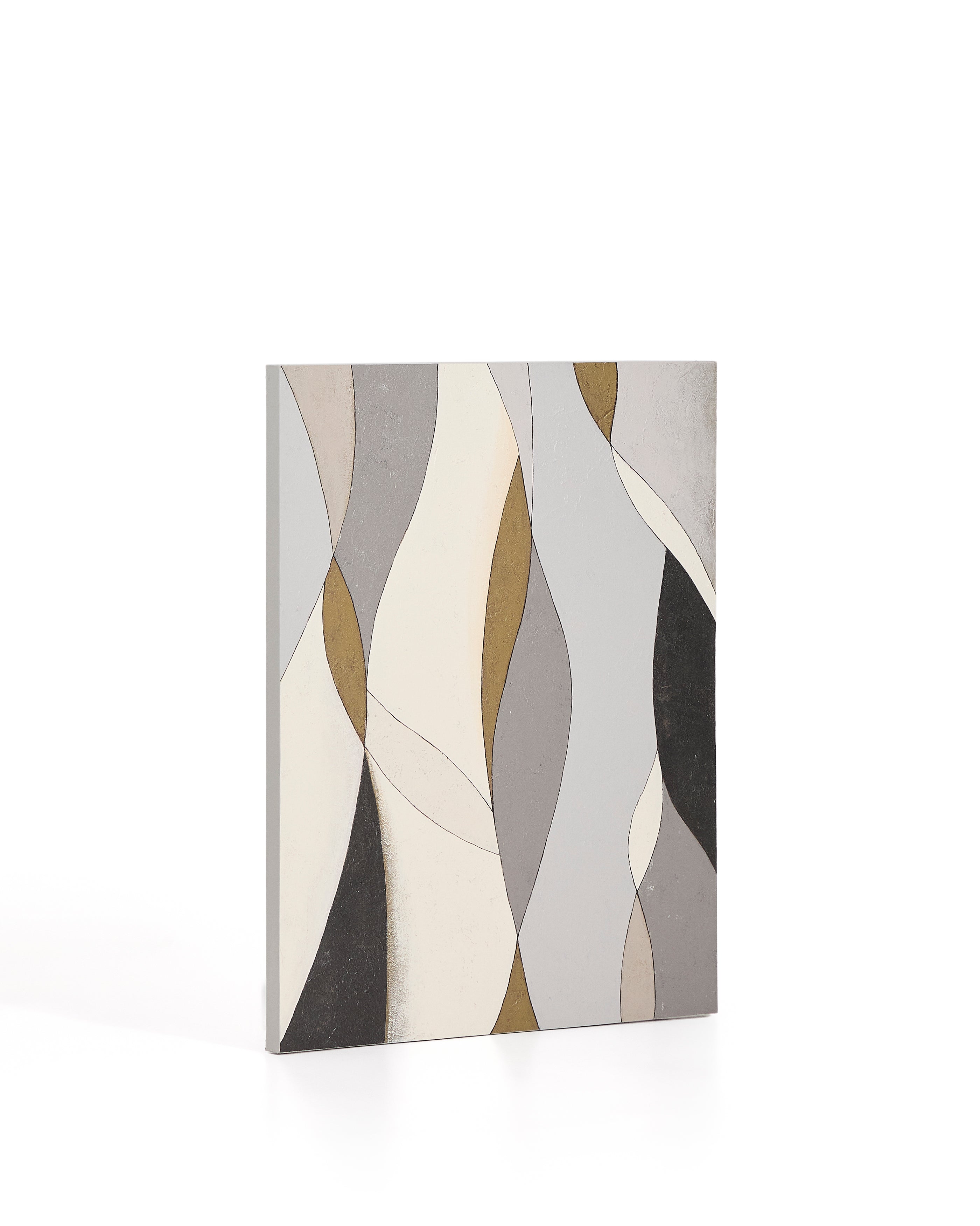 Marvilo grey and mustard abstract canvas 80 x 100cm - Product Image