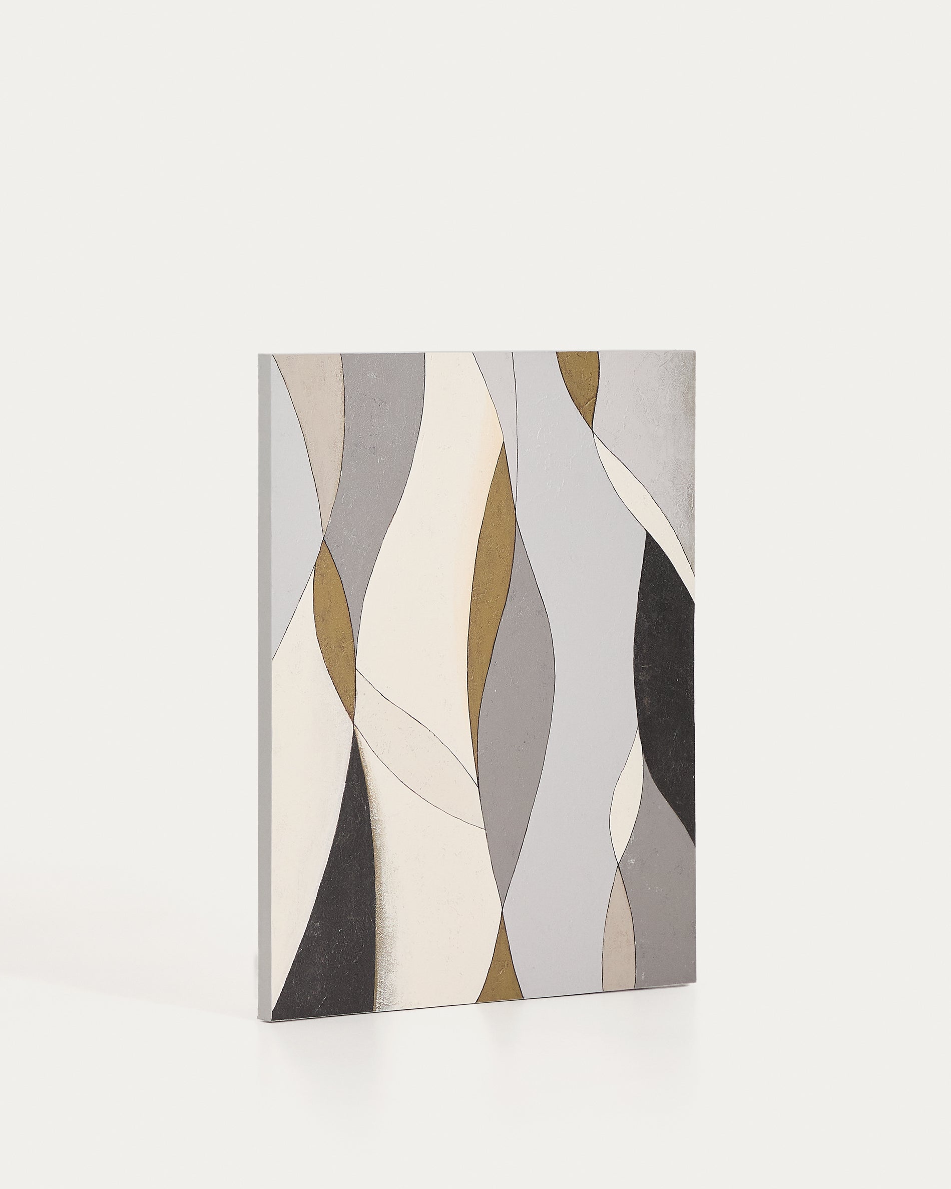 Marvilo grey and mustard abstract canvas 80 x 100cm - Product View