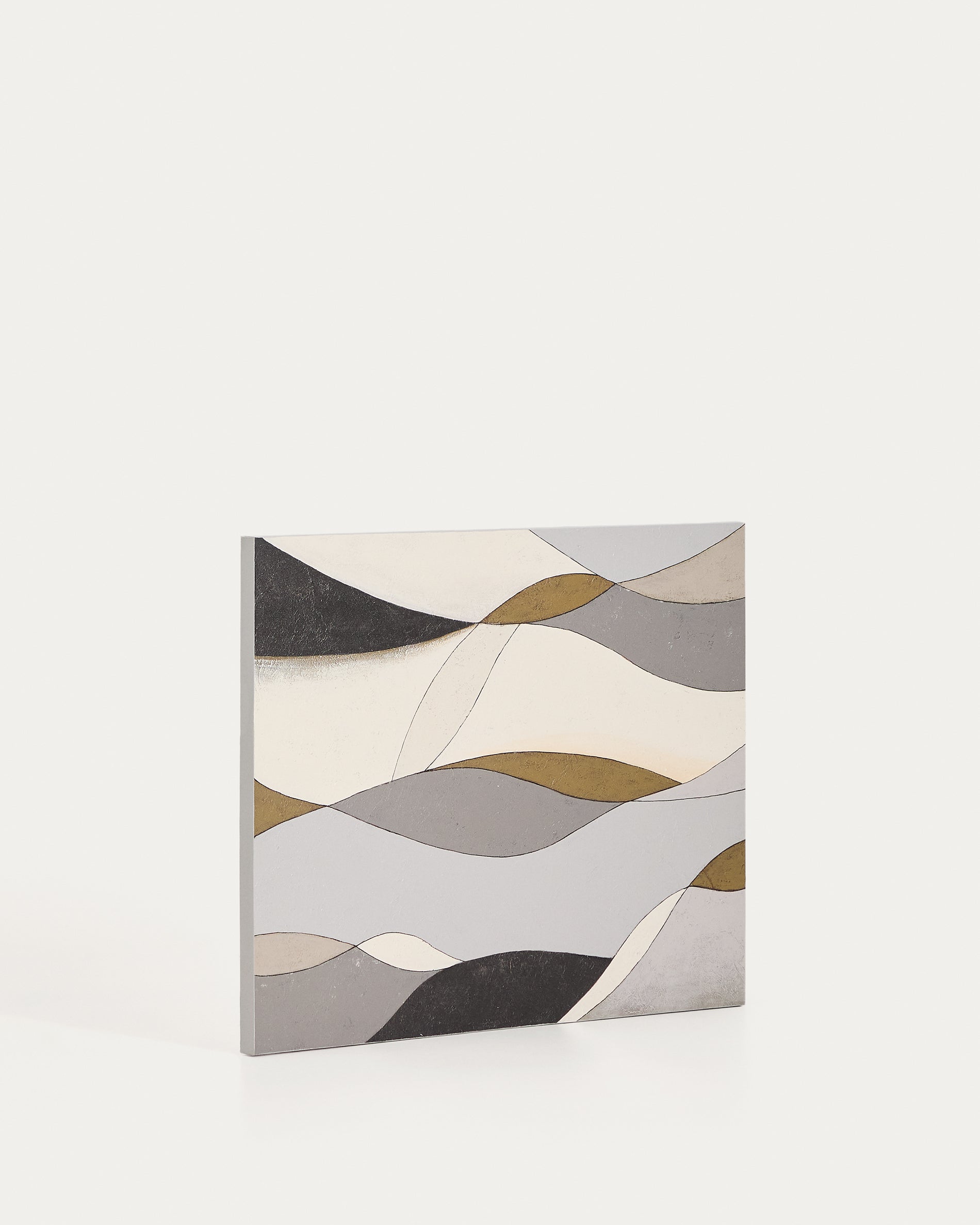 Marvilo grey and mustard abstract canvas 80 x 100cm - Product View
