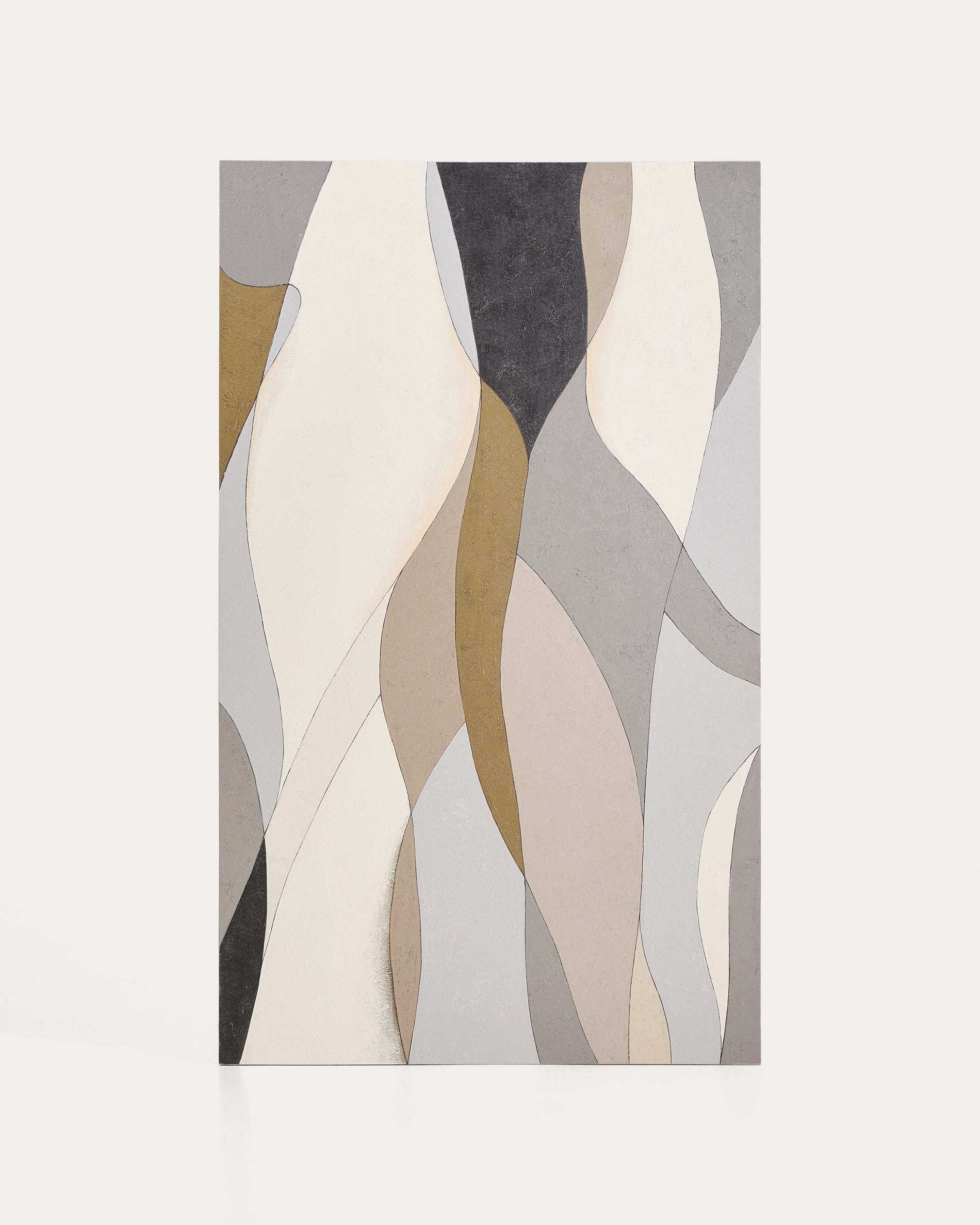 Marvilo grey and mustard abstract canvas 120 x 200cm - Product View