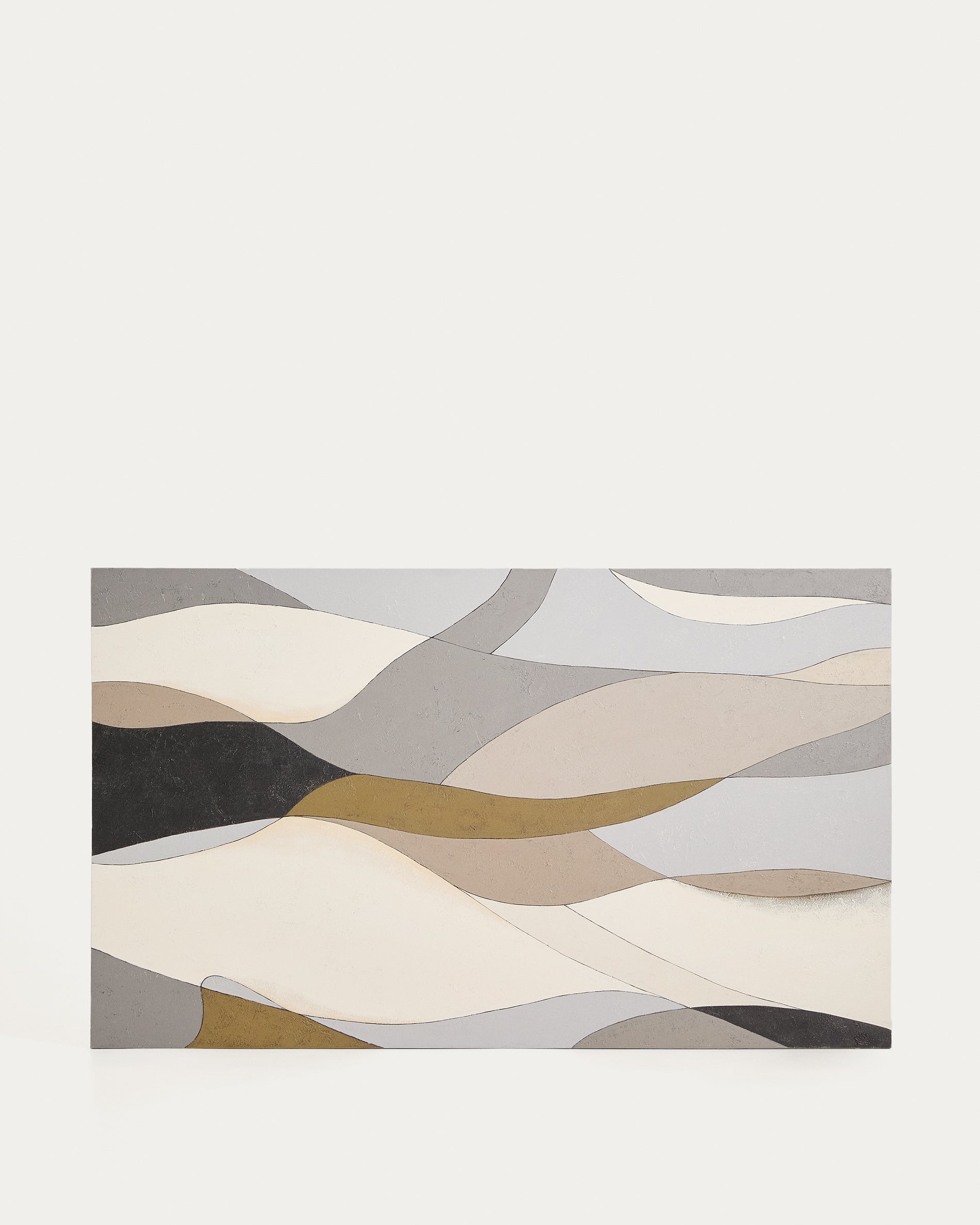 Marvilo grey and mustard abstract canvas 120 x 200cm - Product View