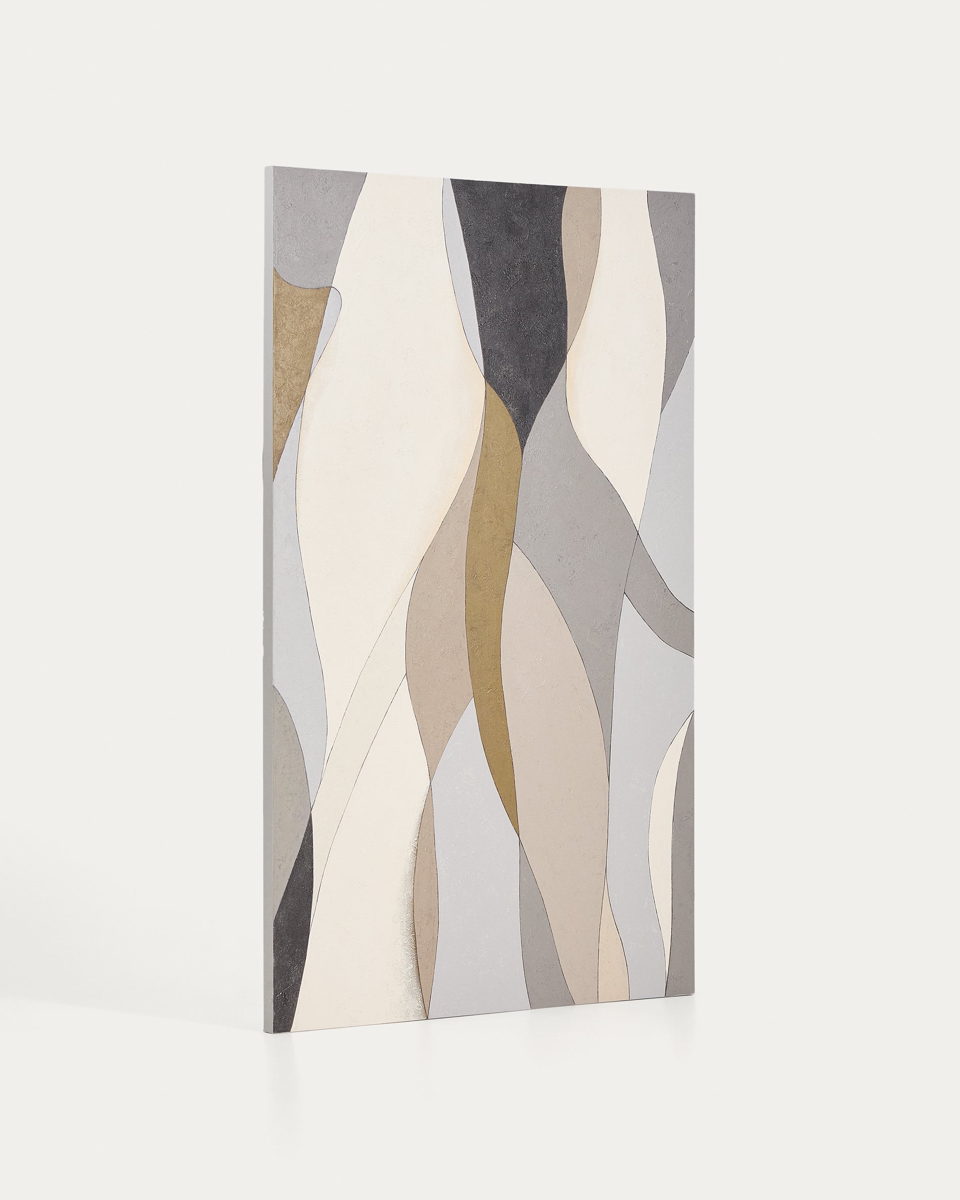 Marvilo grey and mustard abstract canvas 120 x 200cm - Product View