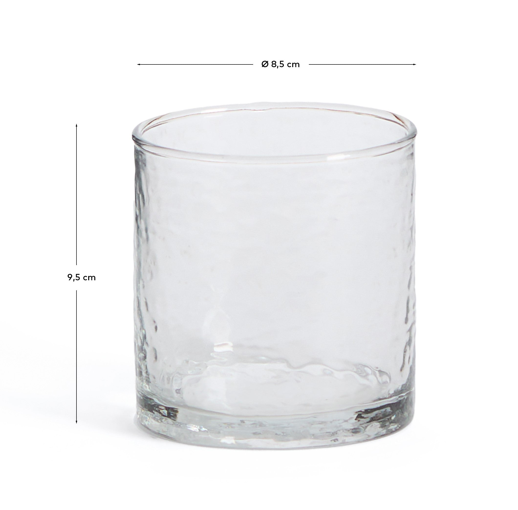 Obila cup made of transparent recycled glass - Measurements