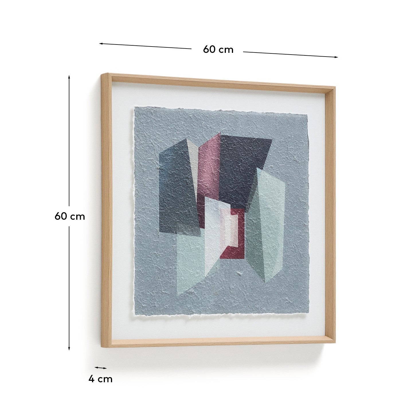Veluni multicoloured recycled paper picture 60 x 60cm - Measurements