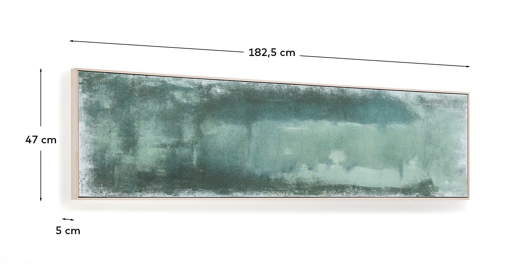 Selnar green abstract picture 182 x 47cm - Measurements