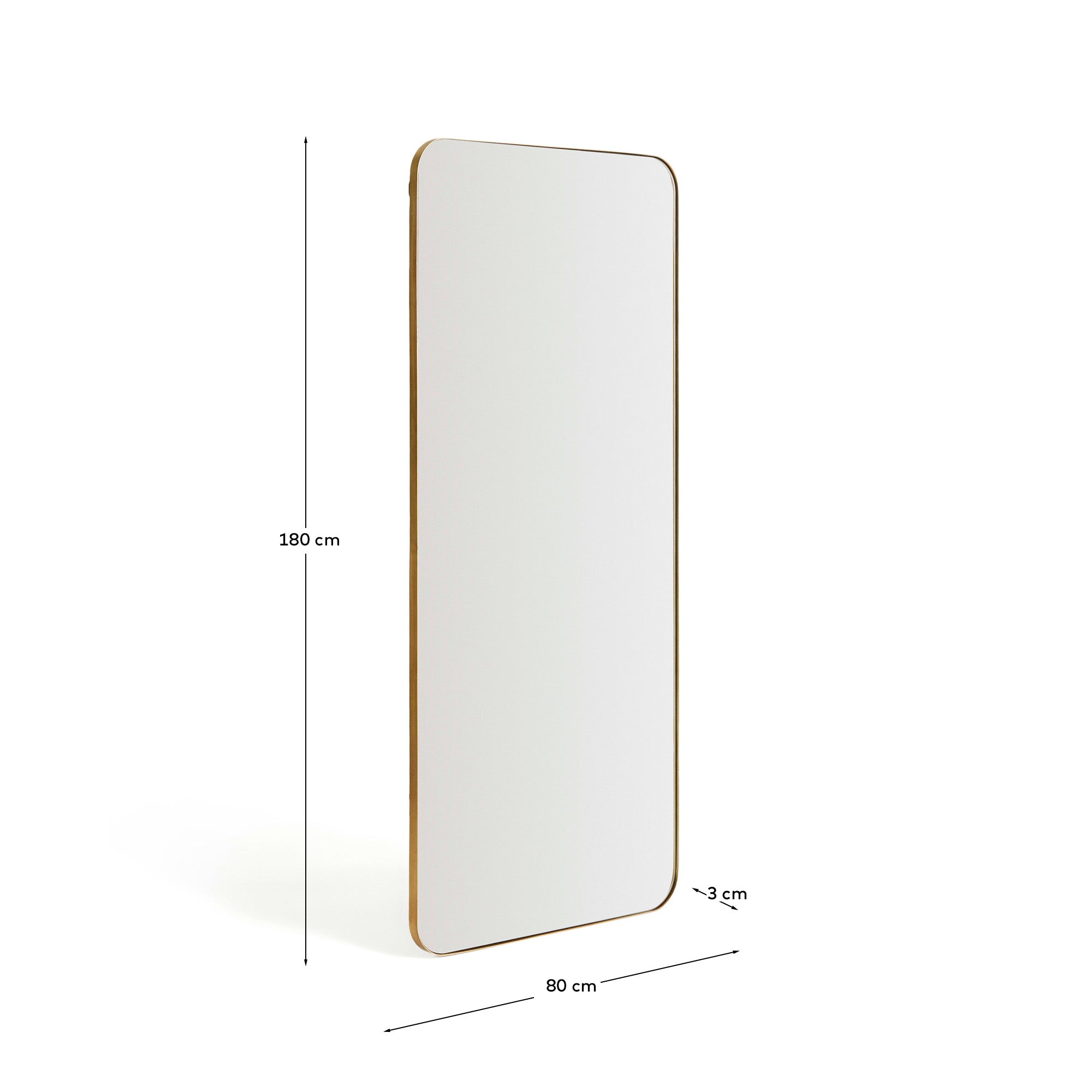 Marco gold metal mirror 80 x 180cm - Measurements