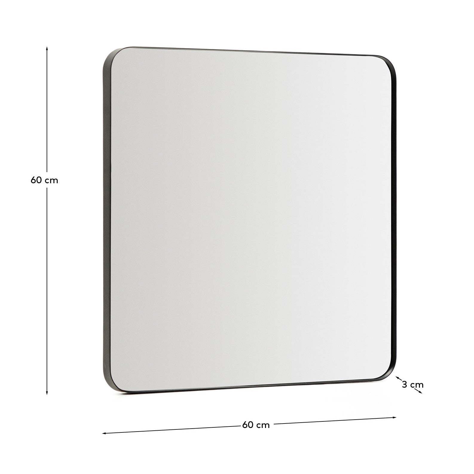 Marco black metal mirror 60 x 60cm - Measurements