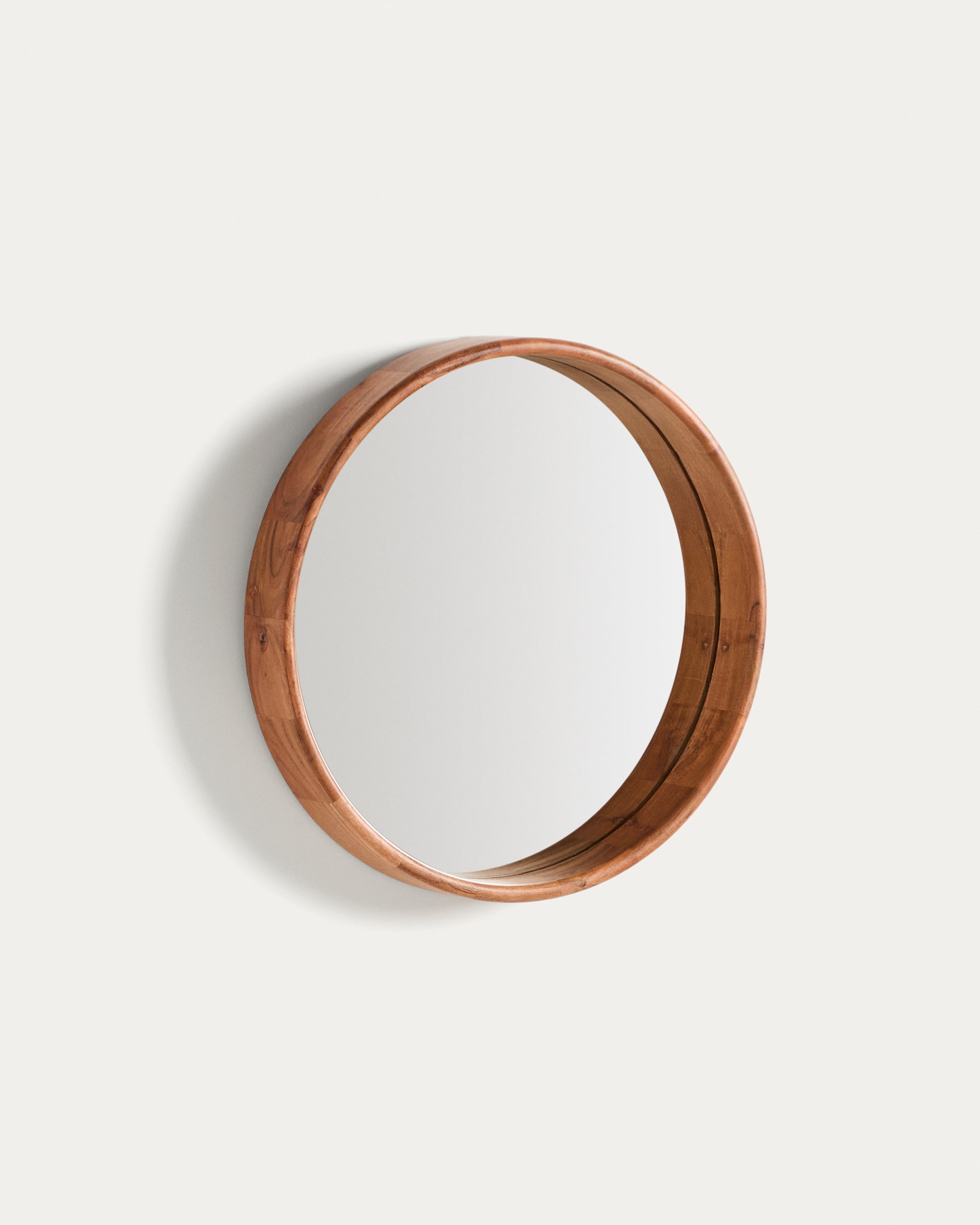 Berale acacia wood mirror Ø49.5cm - Product View