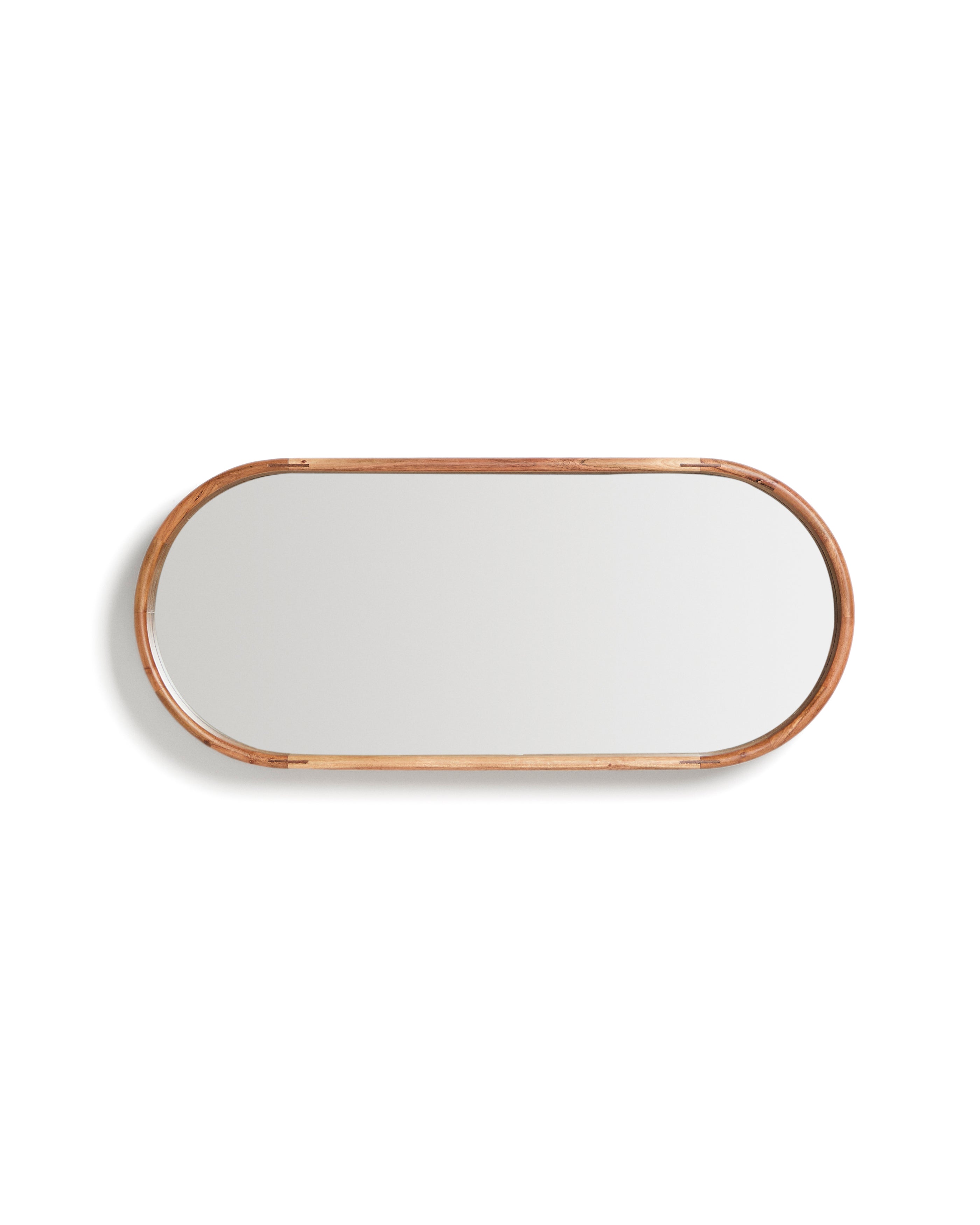 Berale acacia wood mirror 76 x 33cm - Product Image