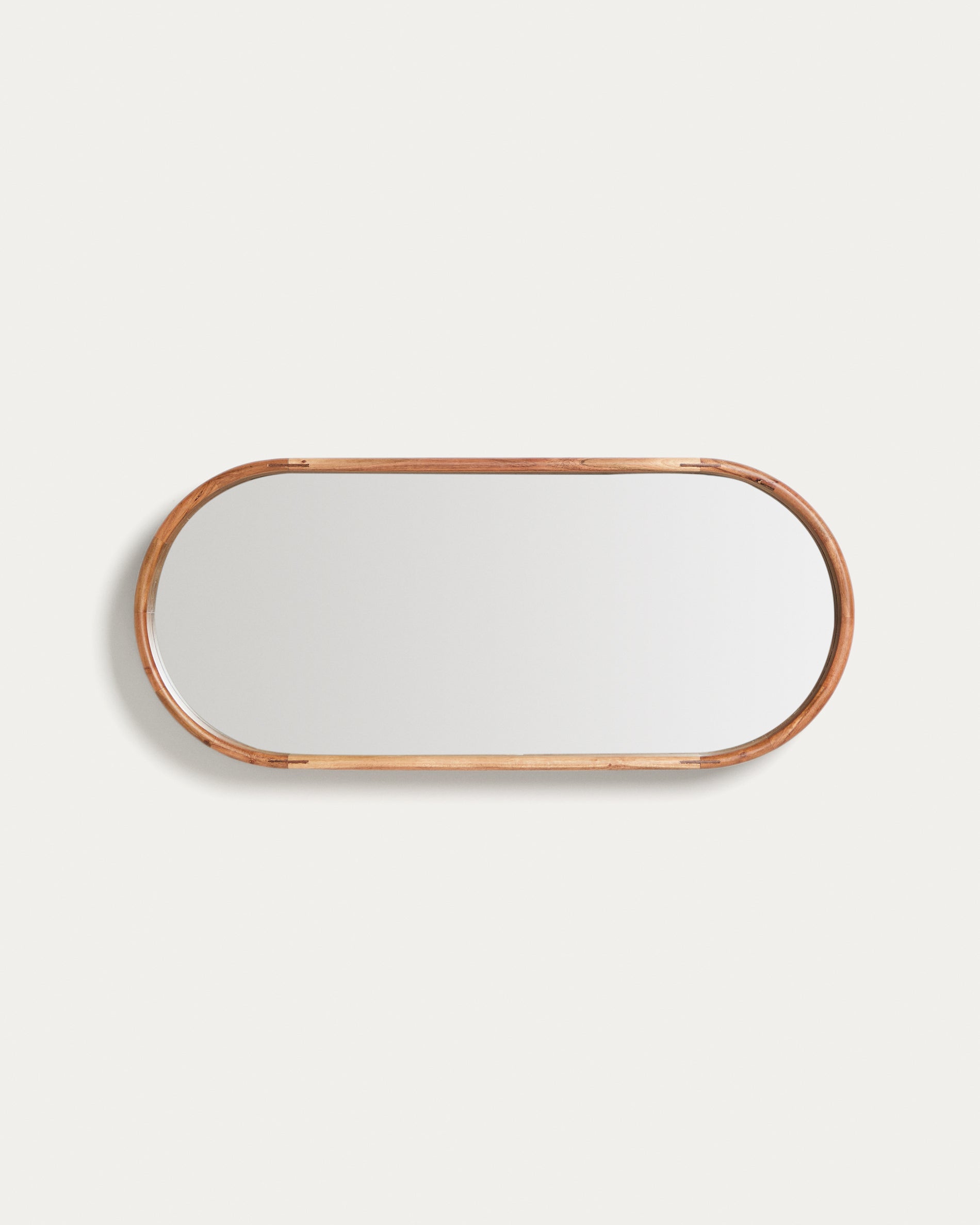 Berale acacia wood mirror 76 x 33cm - Product View