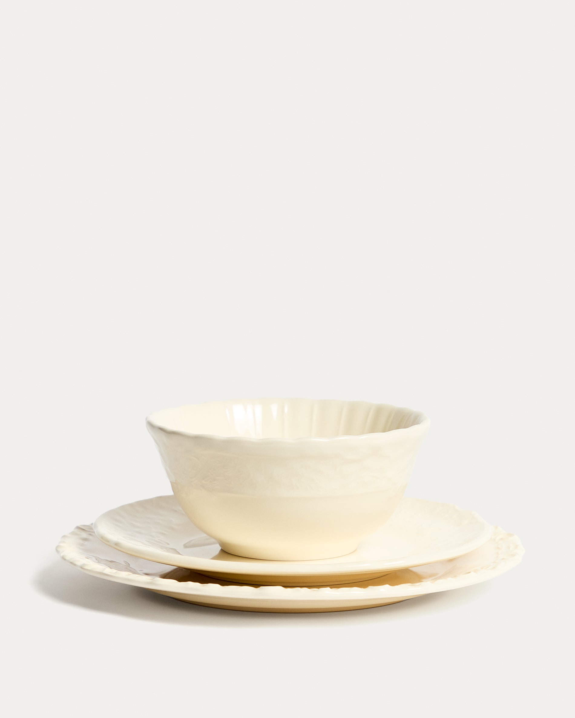 Beige Varla ceramic plate - Product View