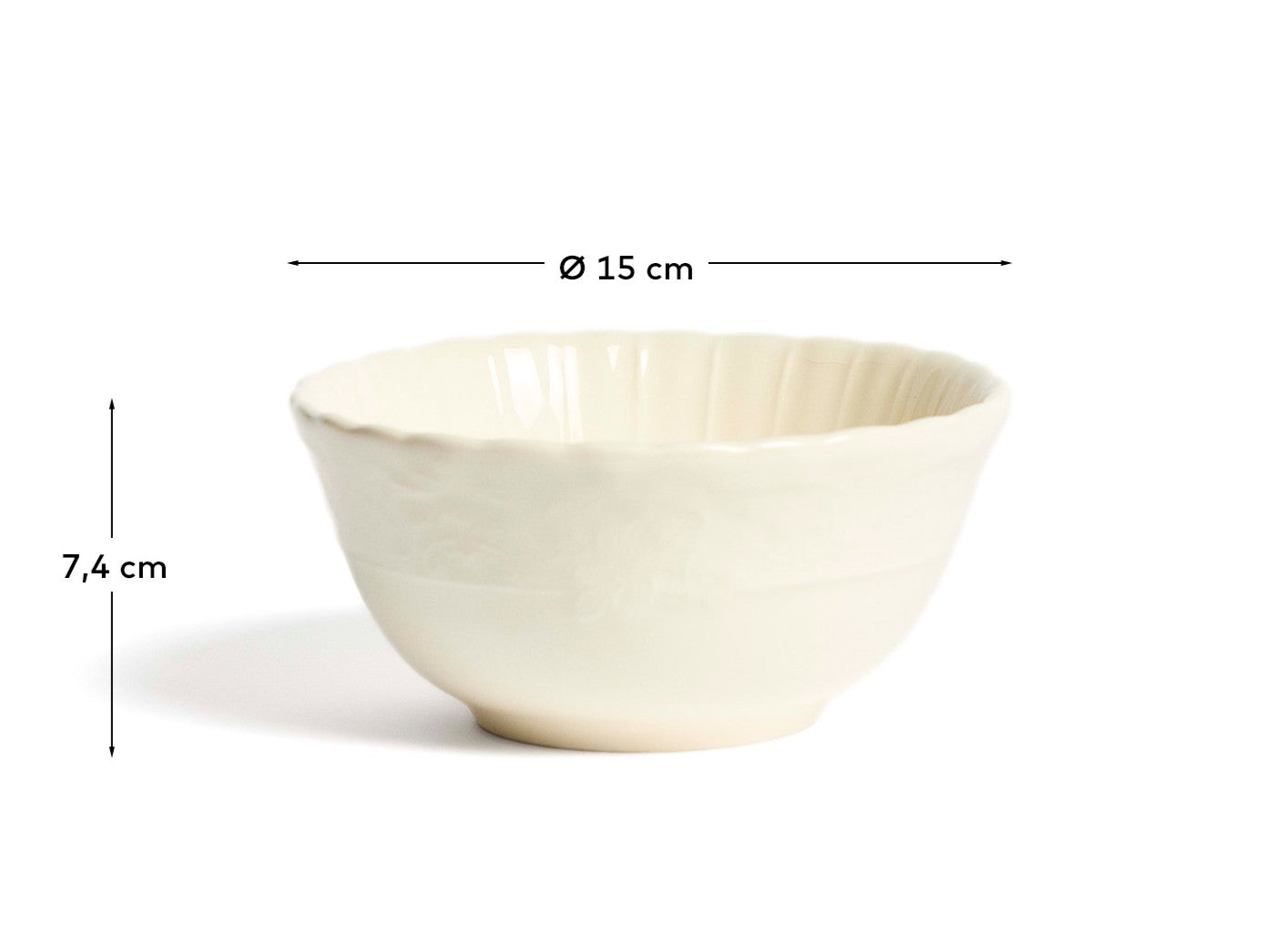 Beige Varla ceramic bowl - Measurements