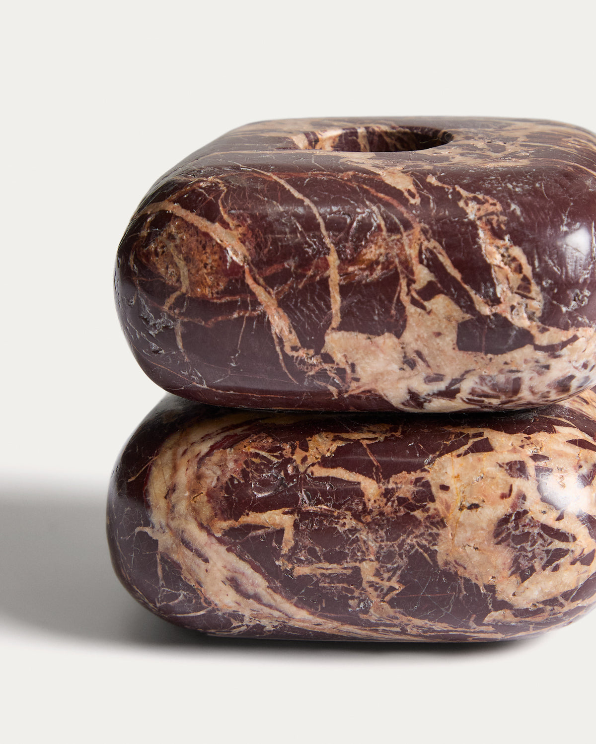 Liren maroon marble candle holder 8 cm - Detail