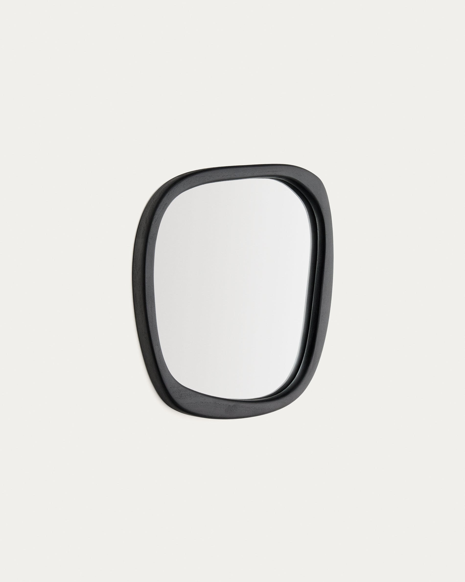 Alura black teak wood mirror 45,5 x 47 cm FSC 100% - Product View