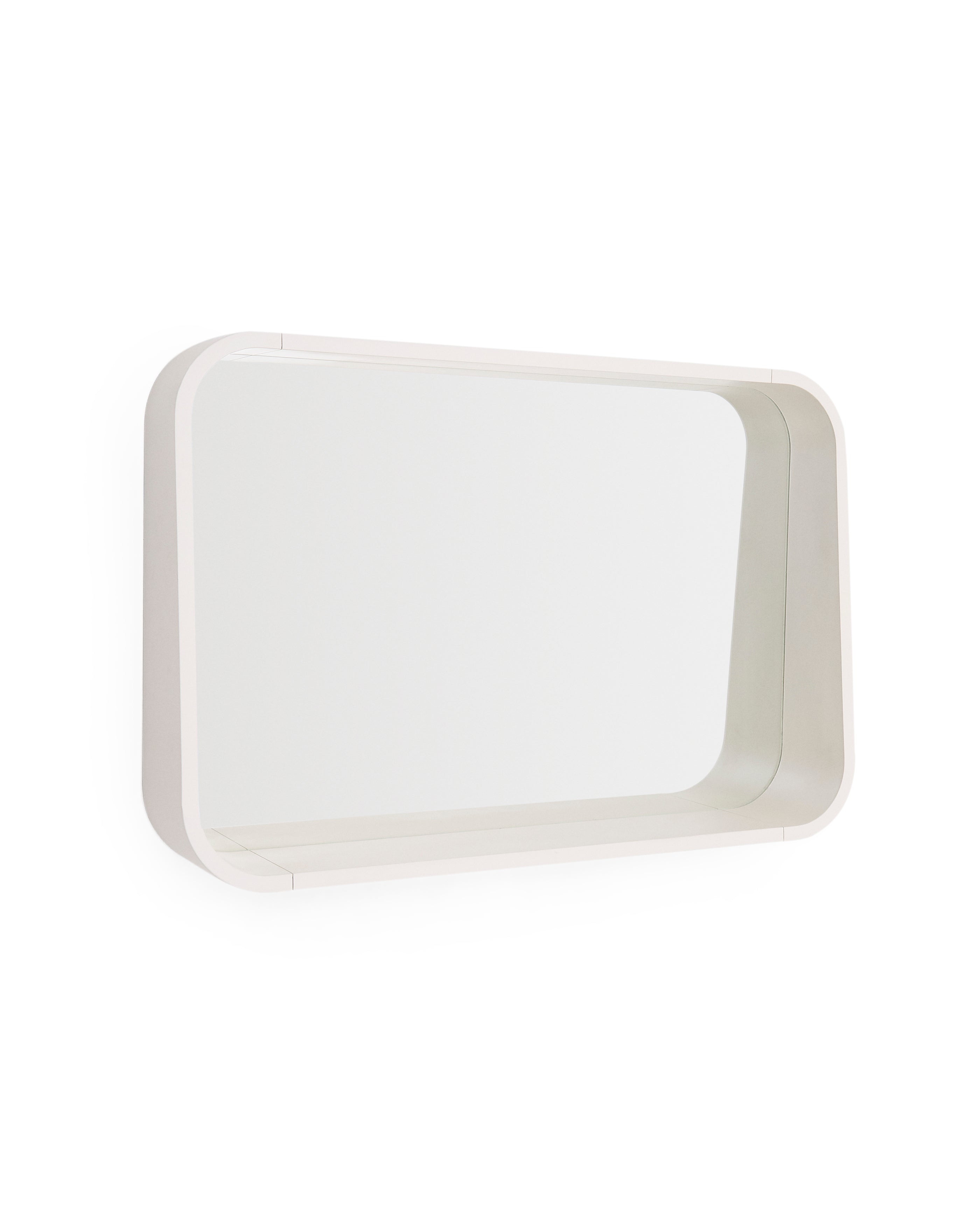 Salaya mirror in lacquered beige ash laminated plywood 90 x 60 cm - Product Image