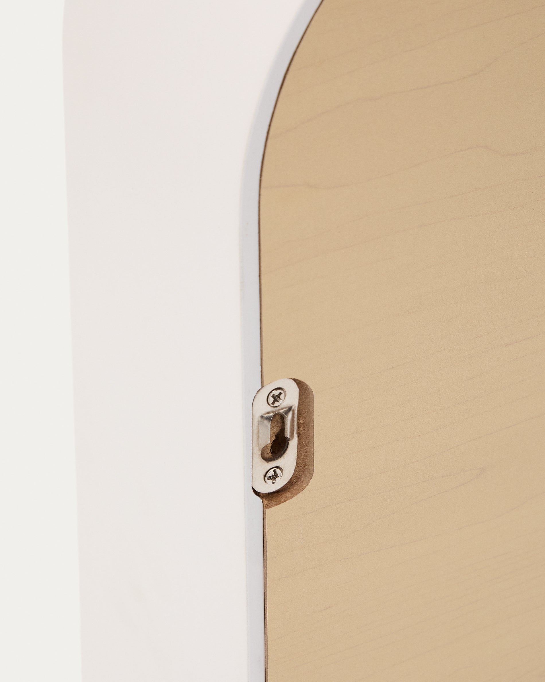 Salaya mirror in lacquered beige ash laminated plywood 90 x 60 cm - Detail