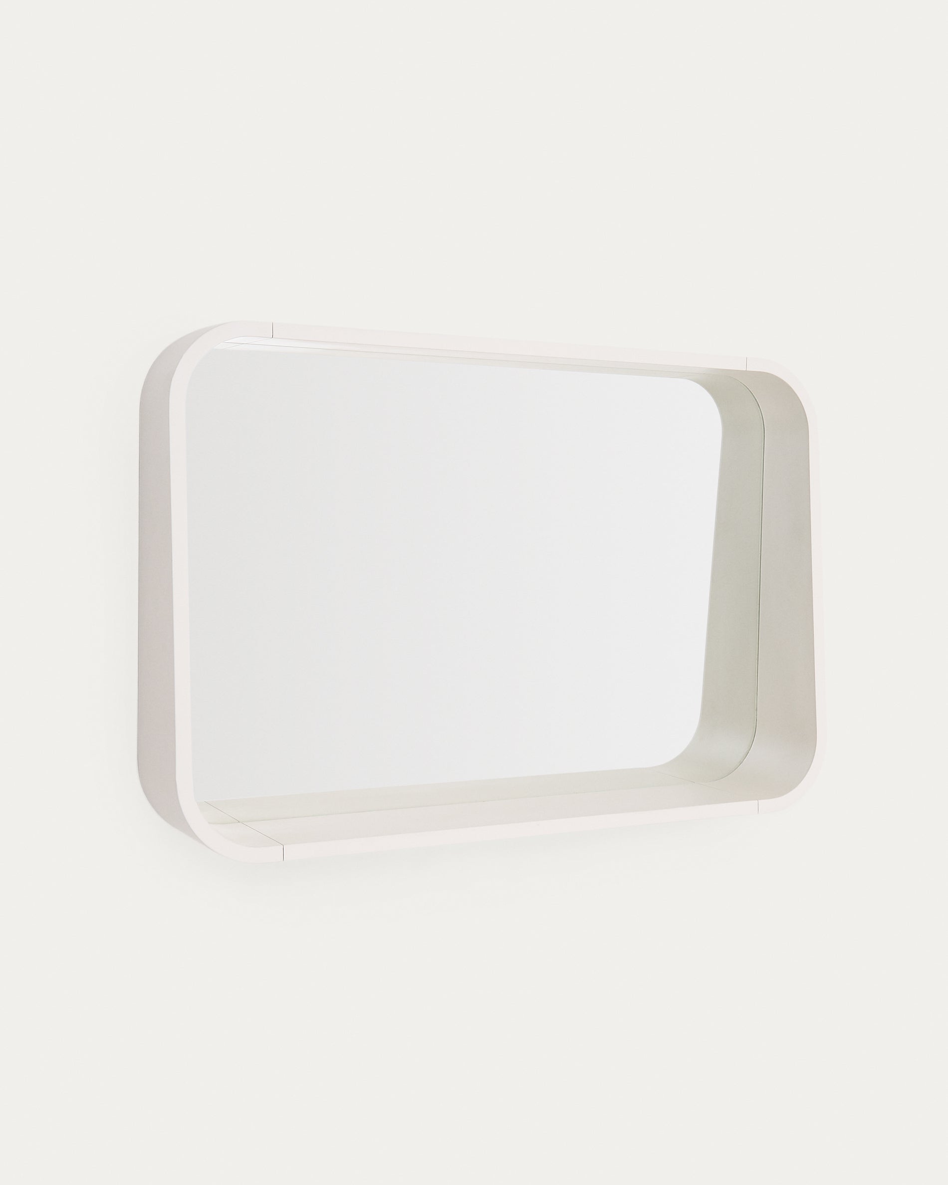Salaya mirror in lacquered beige ash laminated plywood 90 x 60 cm - Product View