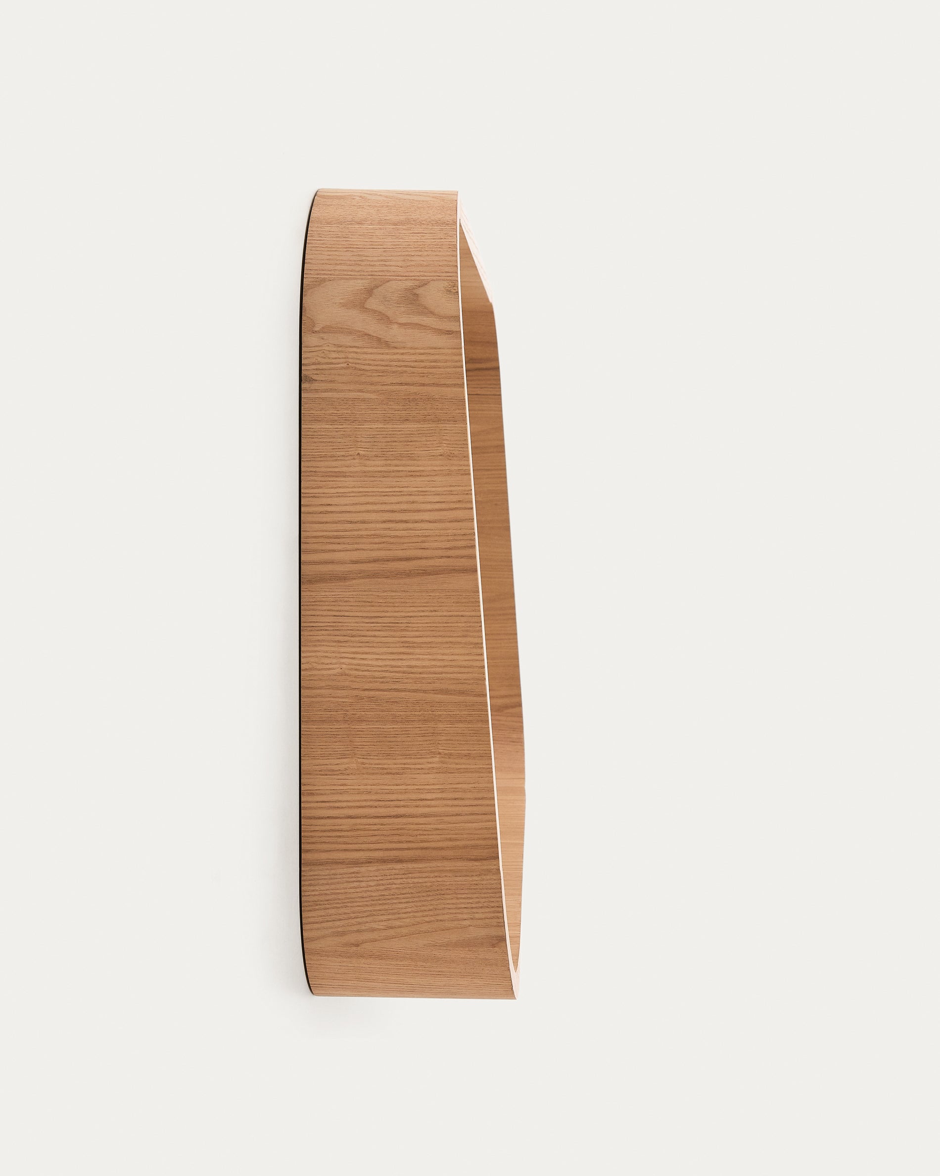Salaya ash laminated plywood framed mirror in a natural finish, 90 x 60 cm - Product View
