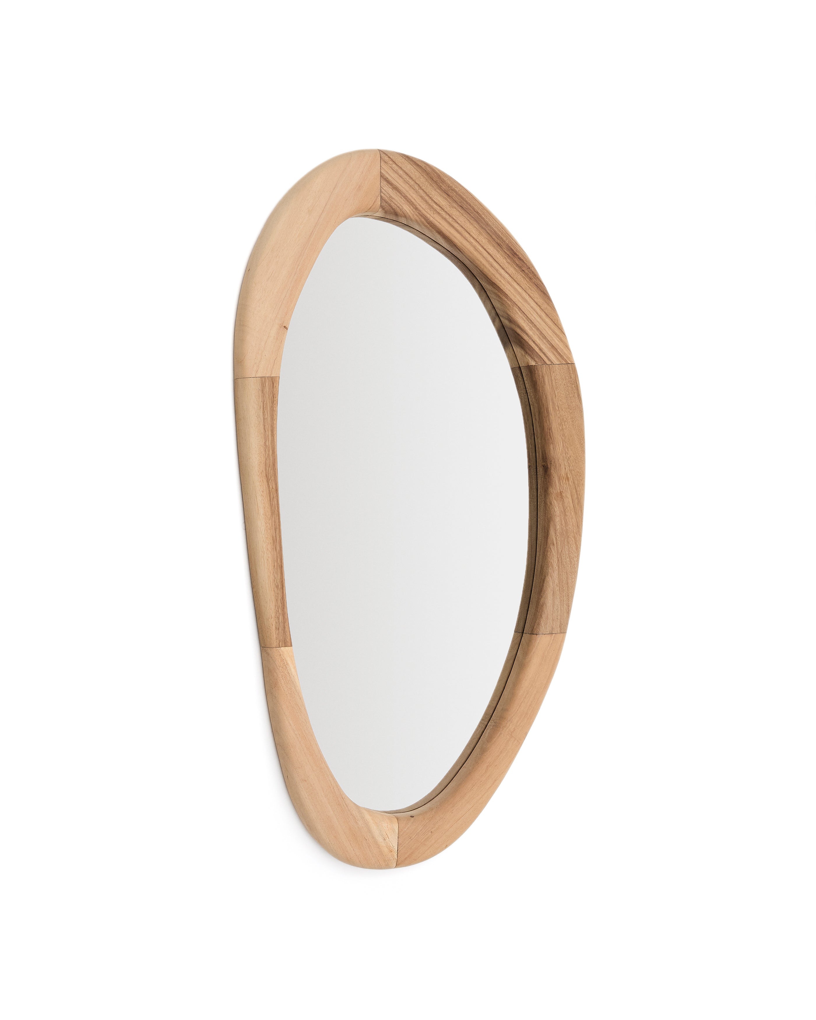 Selem mungur wood mirror with natural finish 60 x 107 cm - Product Image