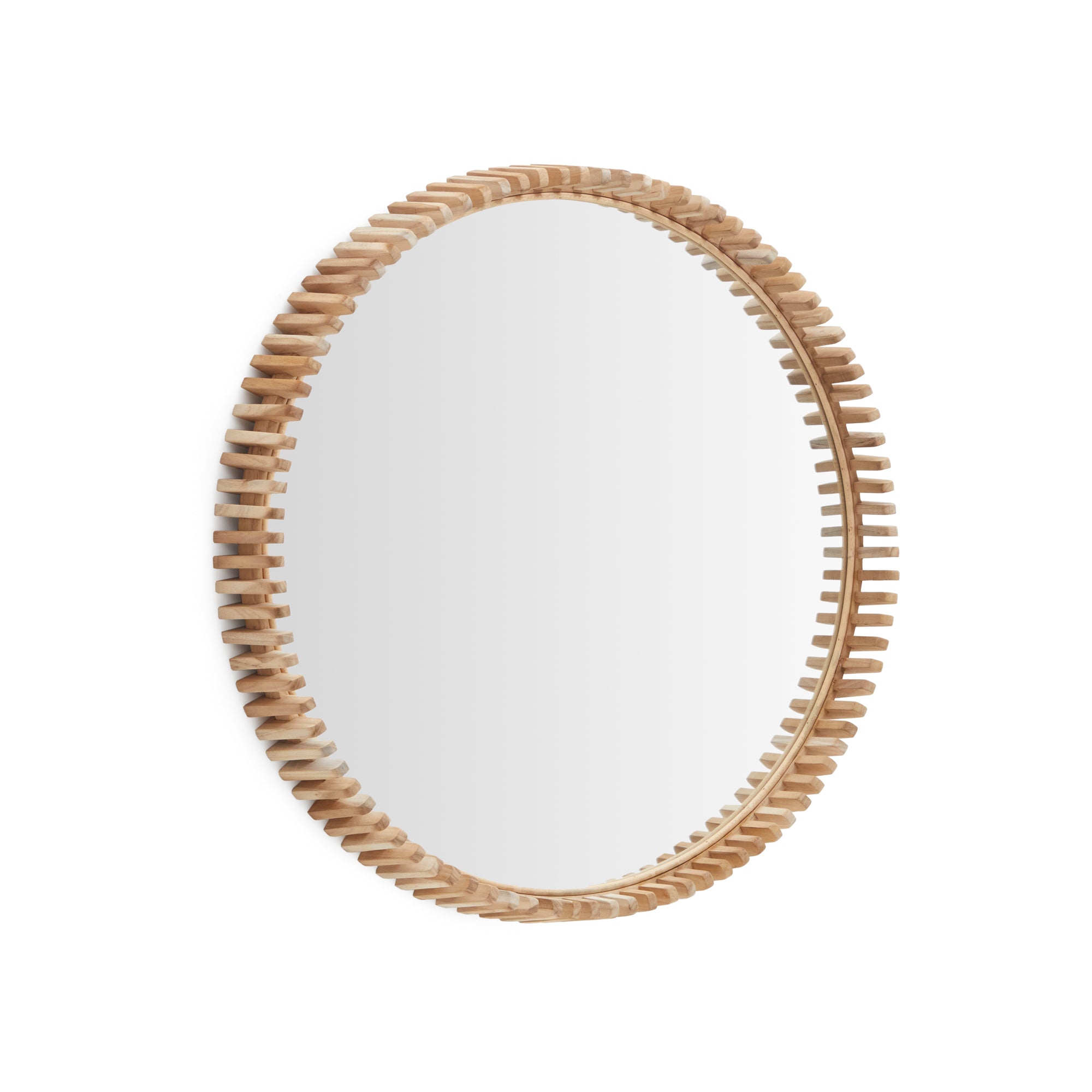 Polke Teak Wood Mirror Ø 80 cm - Product Image