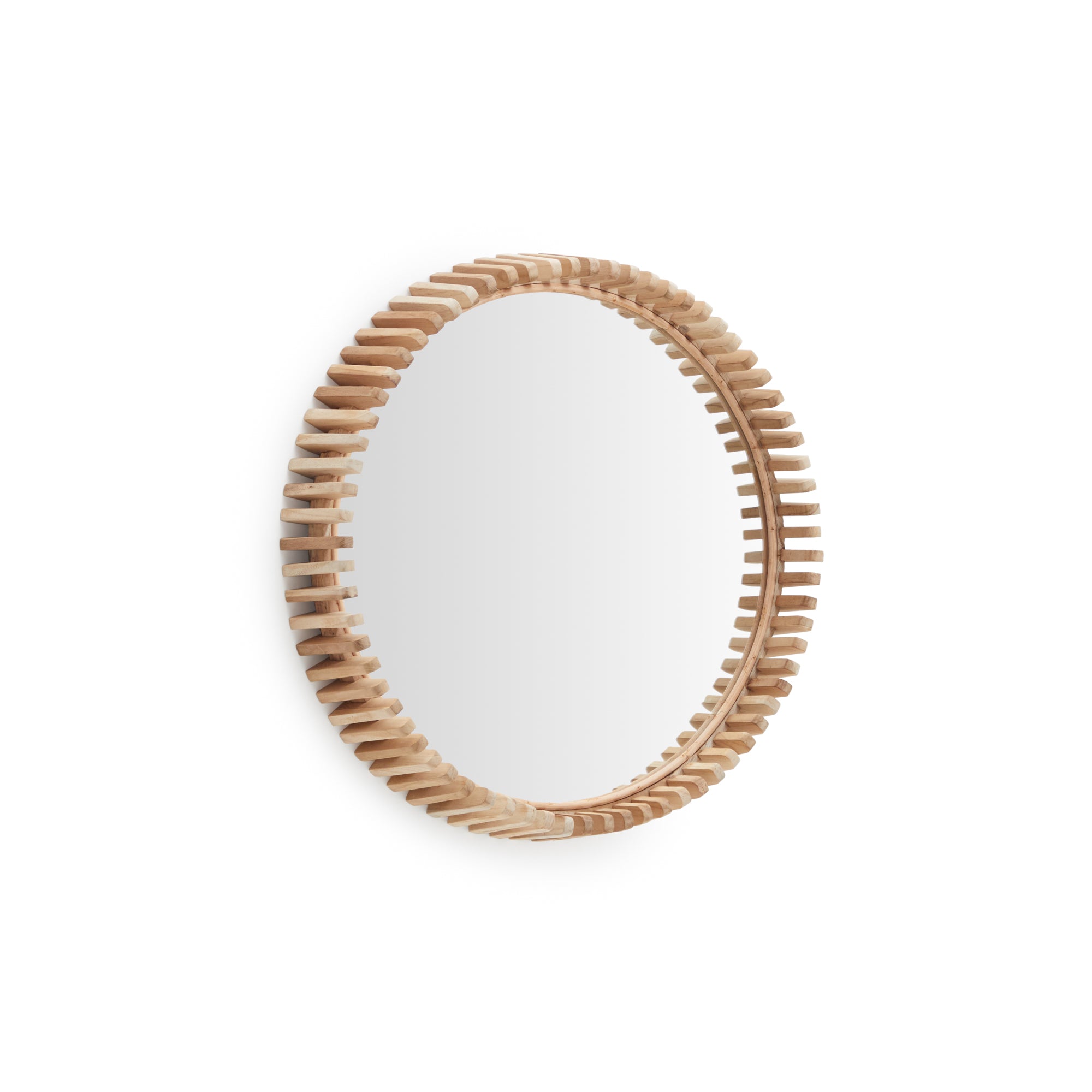 Polke Teak Wood Mirror Ø 60 cm - Product Image