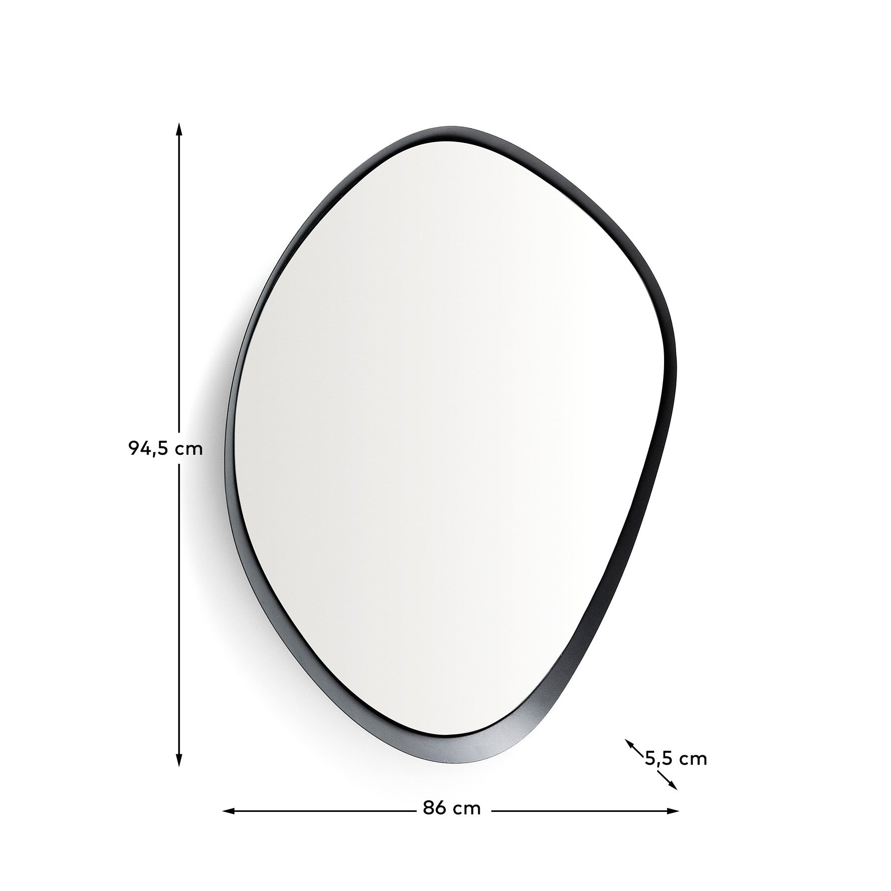 Tebel black metal mirror 85 x 93.5 cm - Measurements
