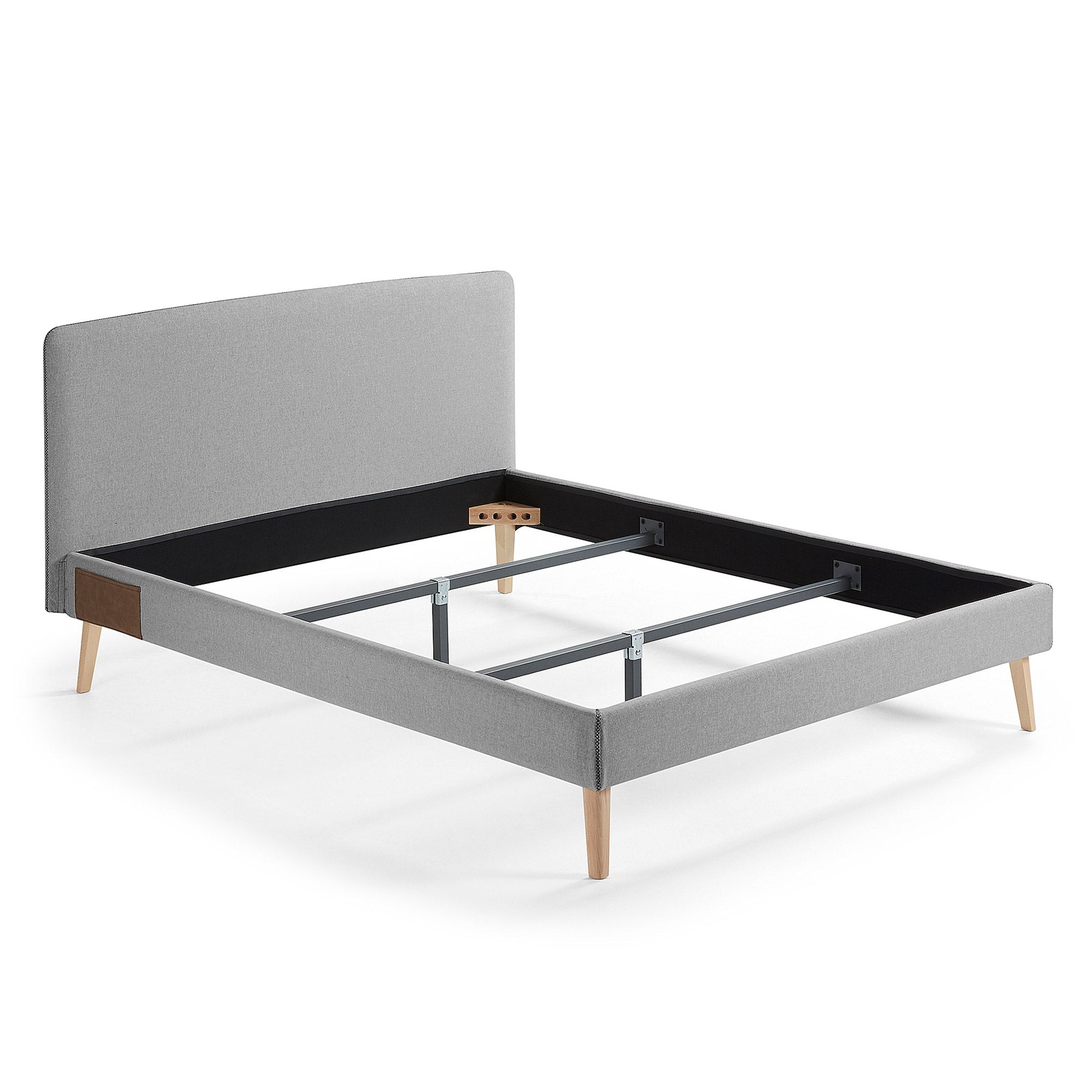 Dyla bed cover for a 150 x 190 cm mattress in grey - Product Image
