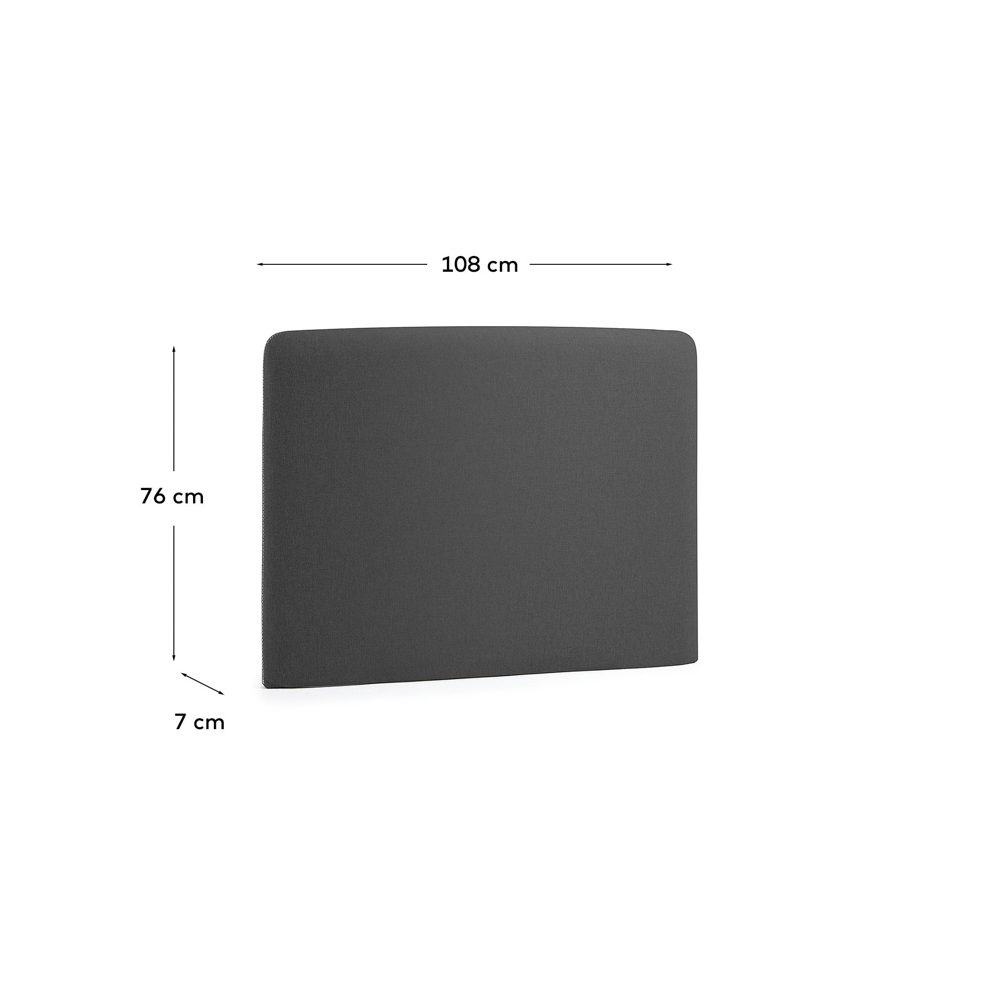Dyla headboard cover in black for 90 cm beds - Measurements