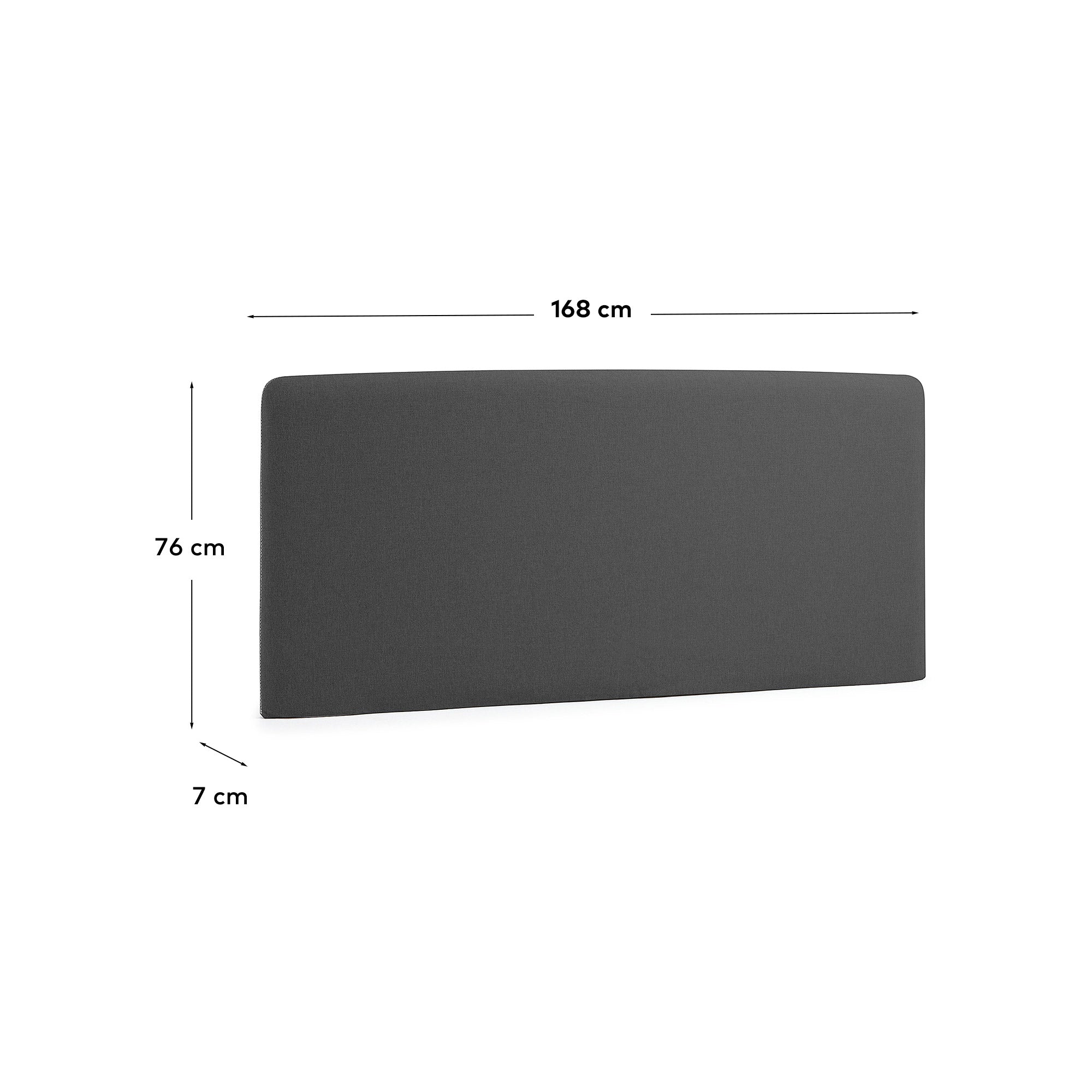 Dyla headboard cover in black for 150 cm beds - Measurements
