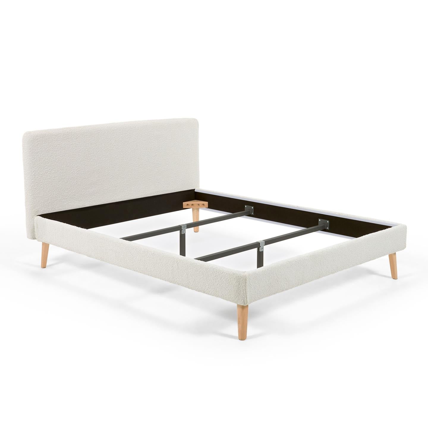 Dyla bed cover in white bouclé for a 160 x 200 cm mattress - Product Image