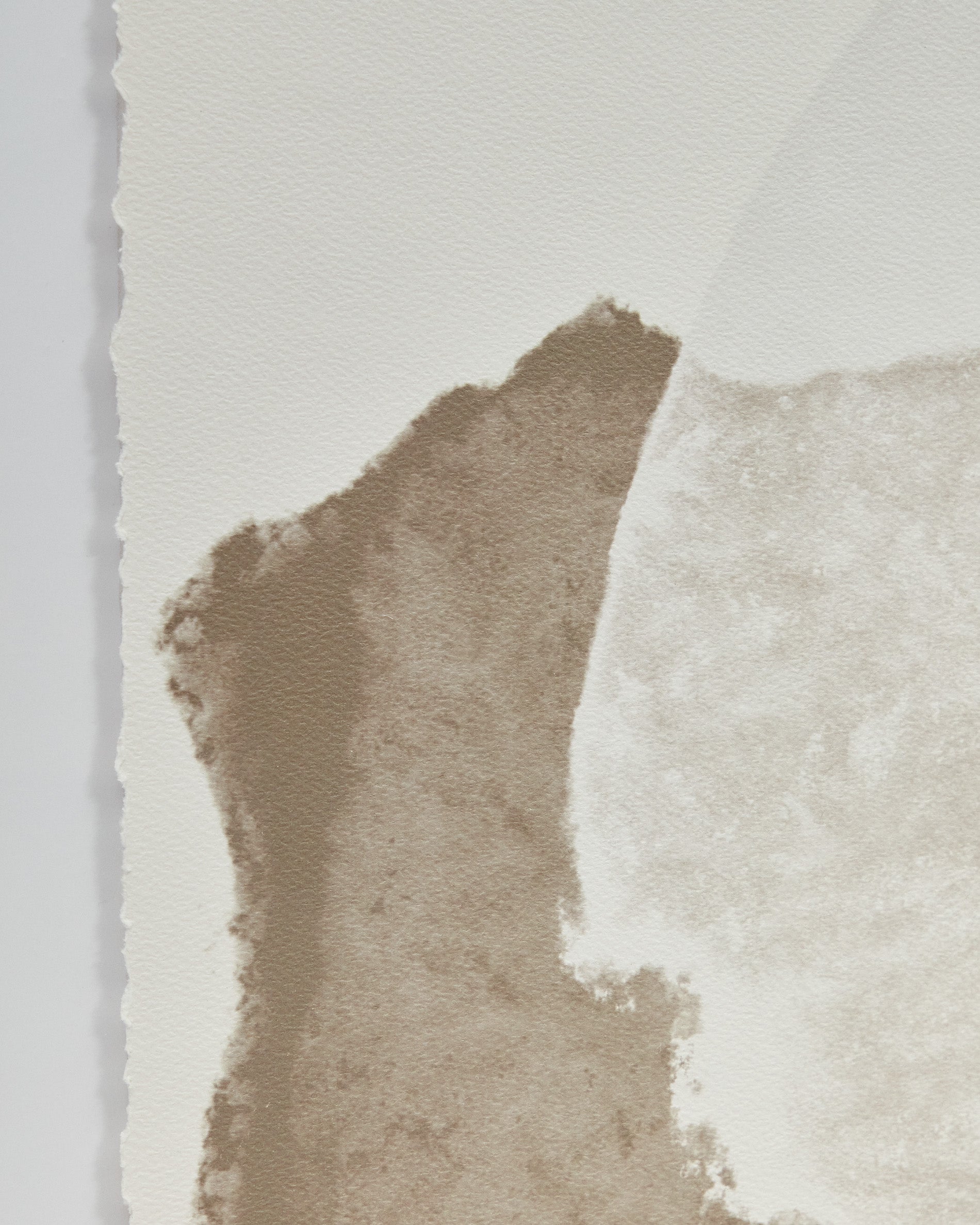 Torroella abstract painting in white and brown, 60 x 90 cm - Detail