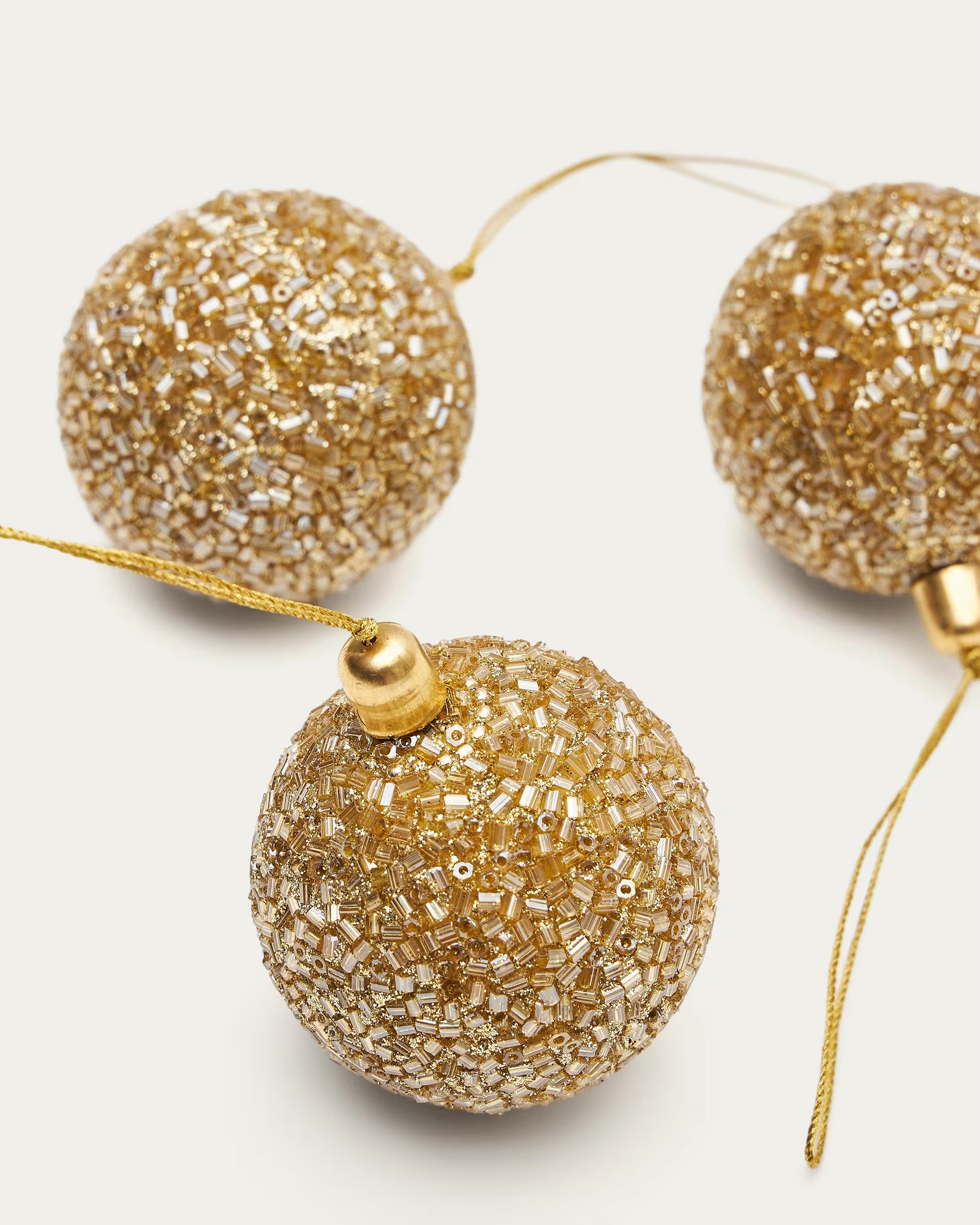 Briam set of 3 small gold decorative pendant balls