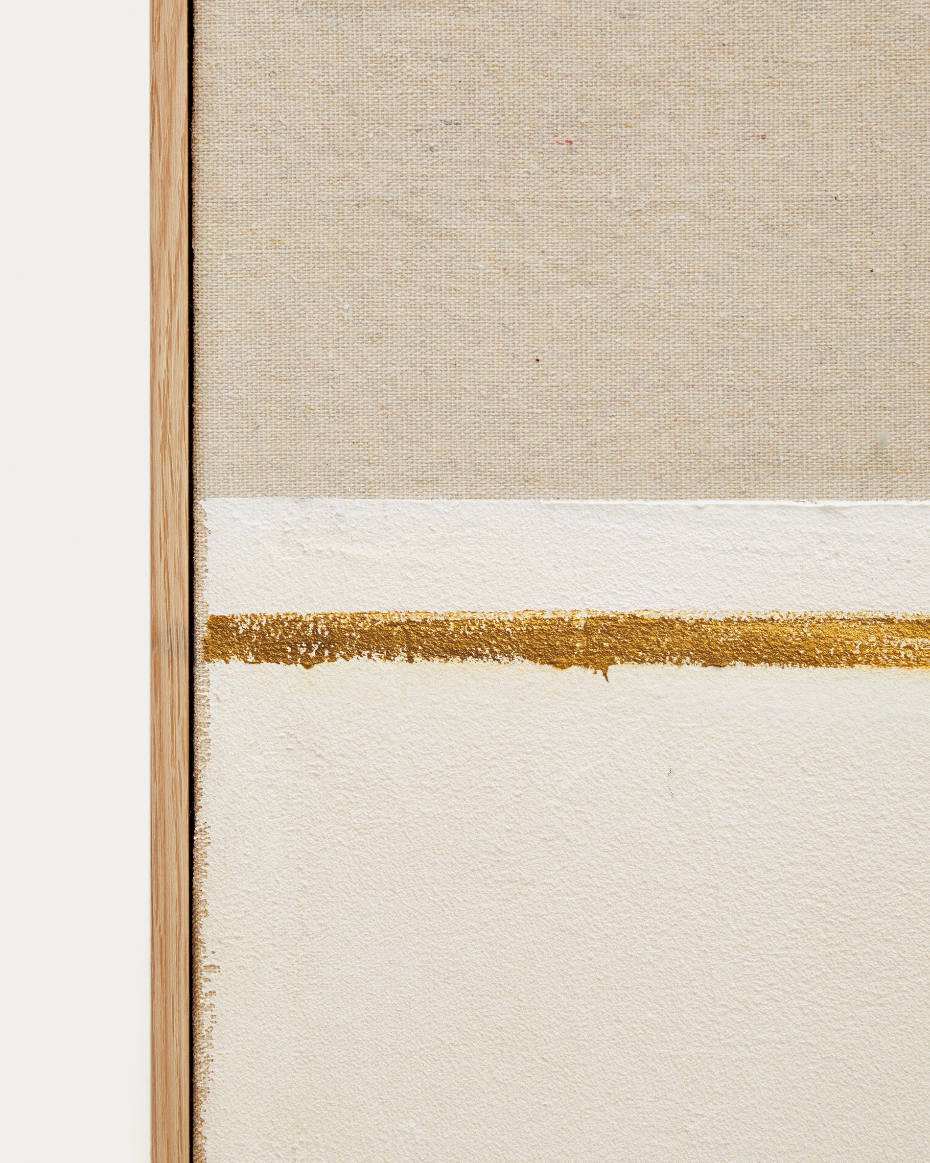 Salin abstract painting with a horizontal linen stripe 80 x 100 cm - Detail