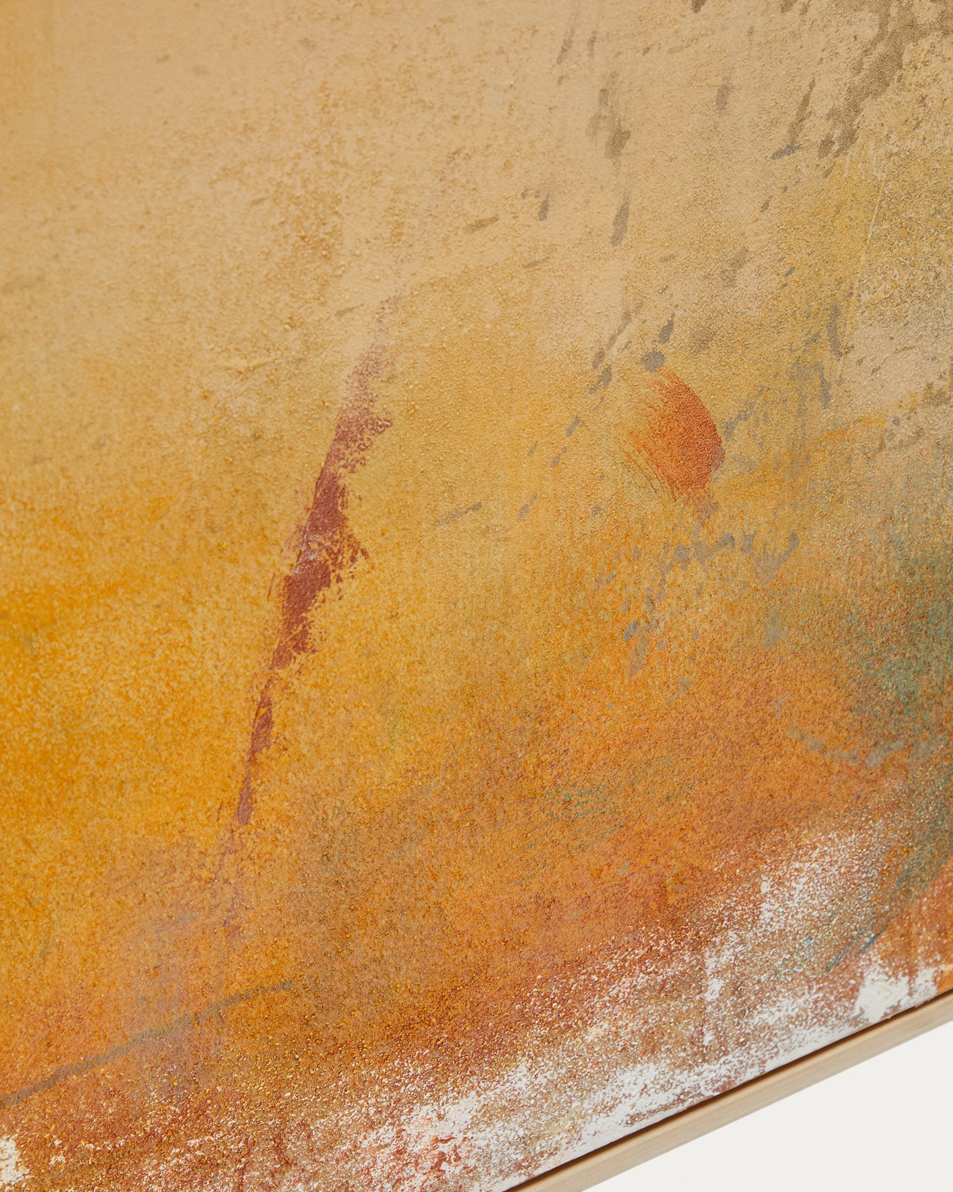 Selnar abstract yellow painting 202 x 122 cm - Detail