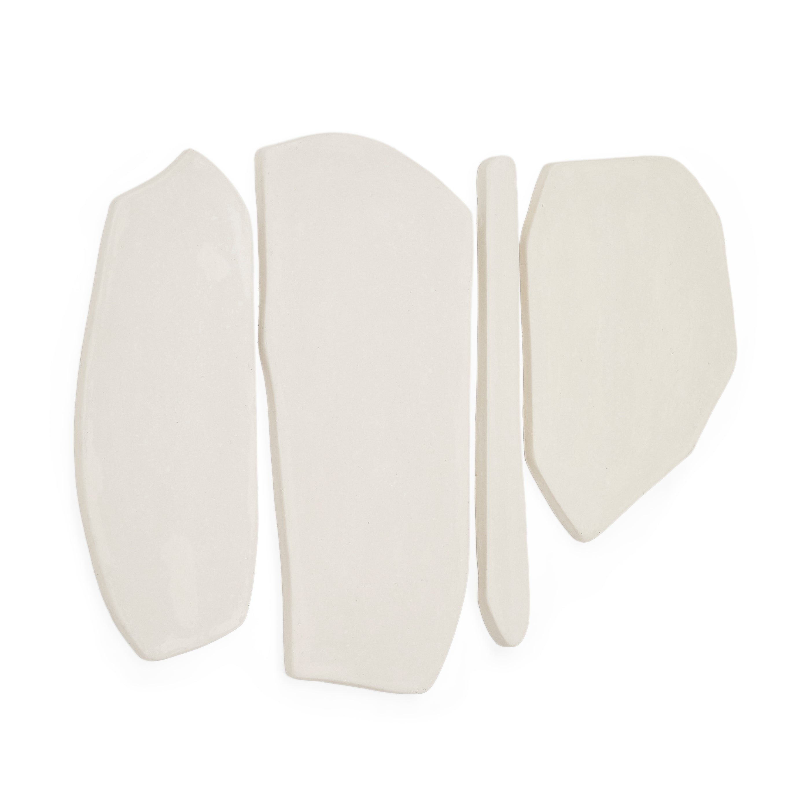 Siluna 4-piece wall panel set in white papier-mache