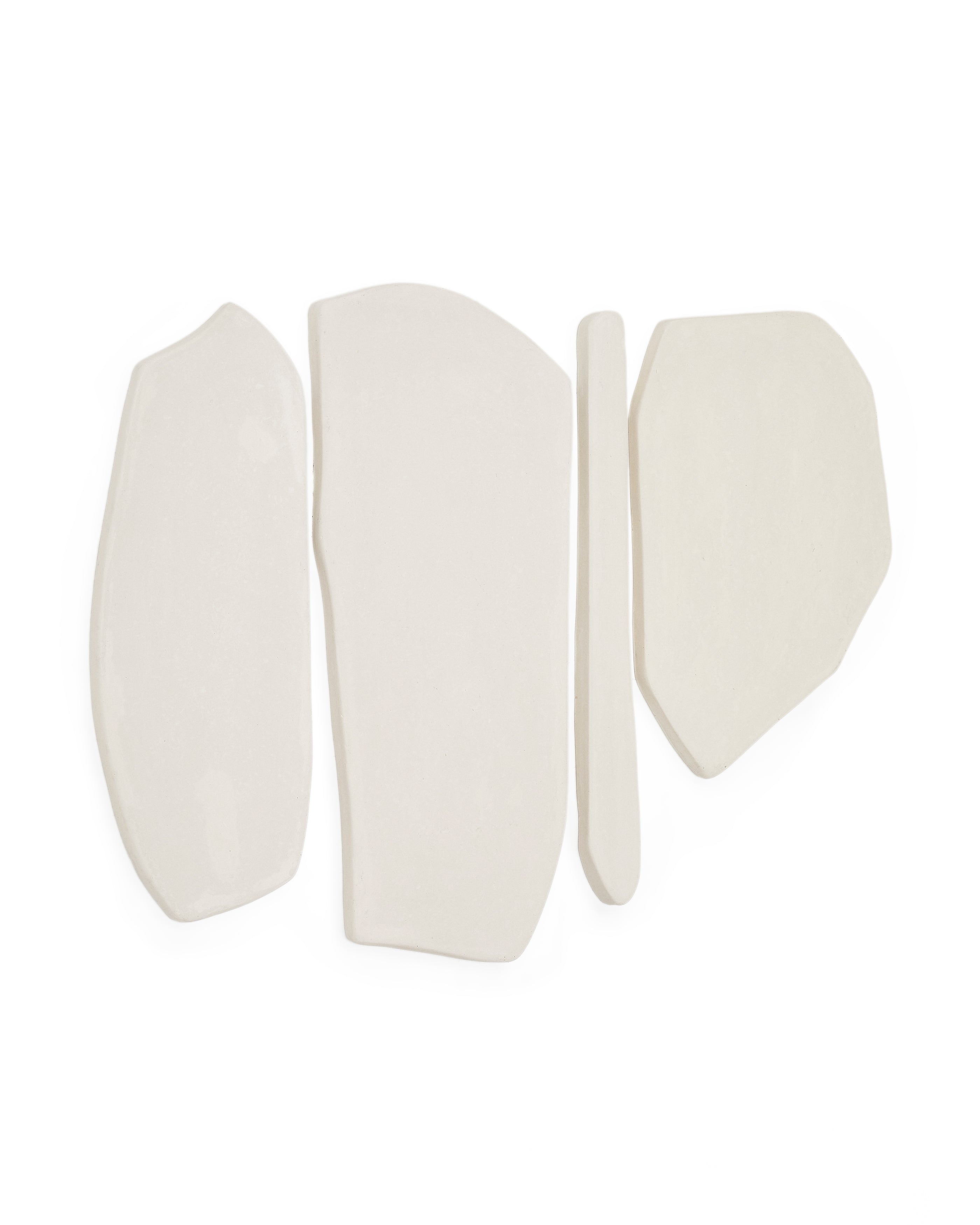 Siluna set of 4 wall panels in white papier-mâché - Product Image