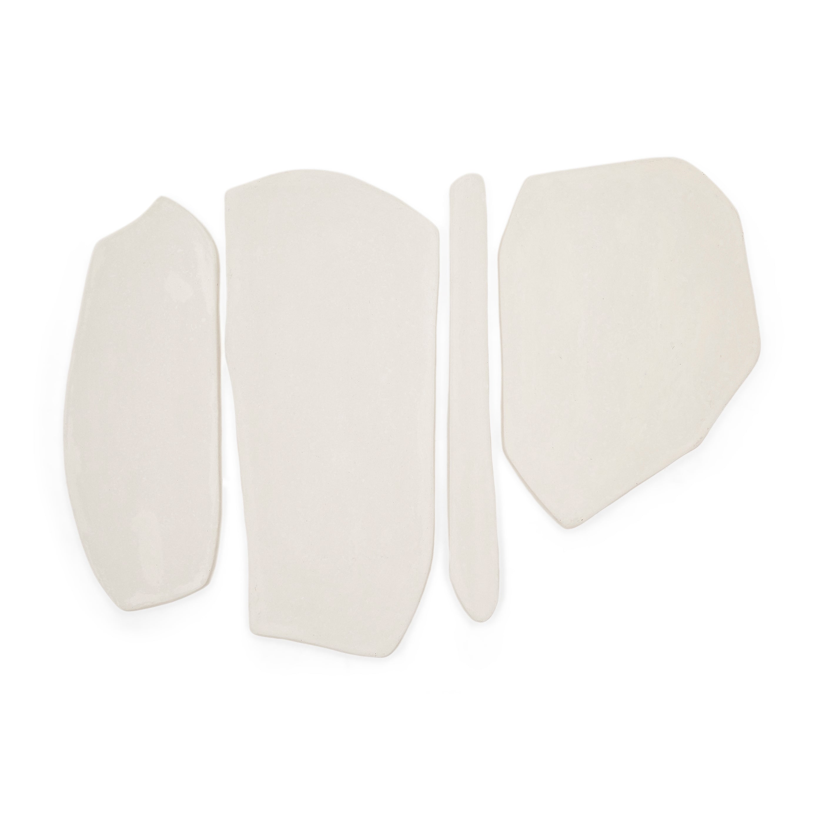 Siluna 4-piece wall panel set in white papier-mache