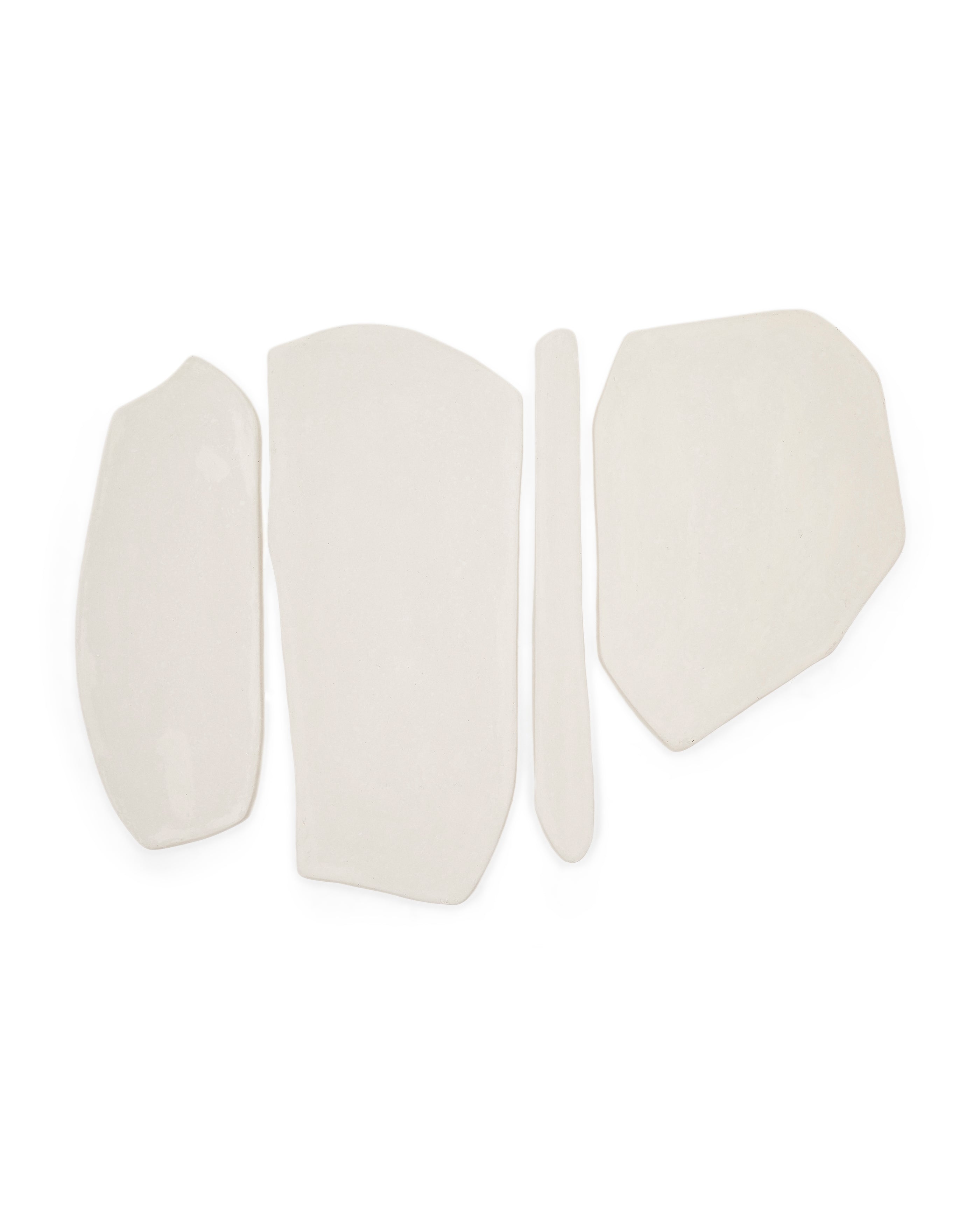Siluna set of 4 wall panels in white papier-mâché - Product Image