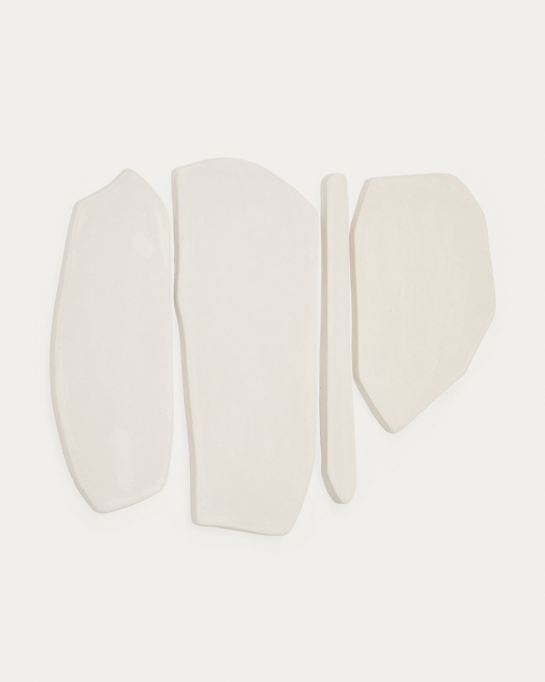 Siluna 4-piece wall panel set in white papier-mache