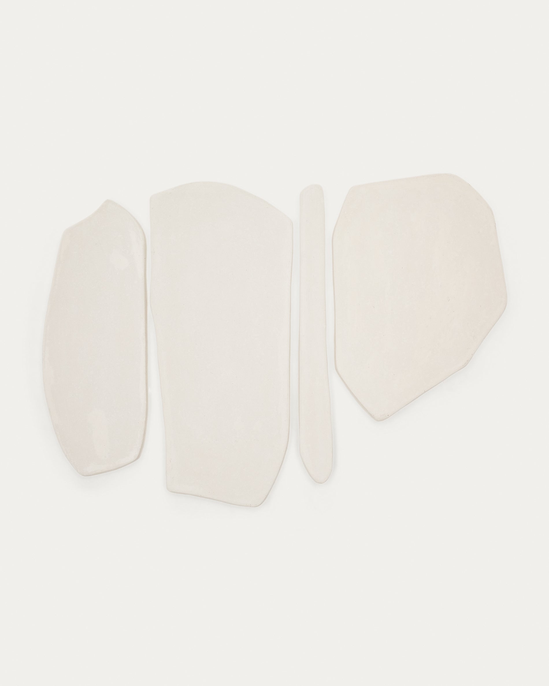 Siluna 4-piece wall panel set in white papier-mache