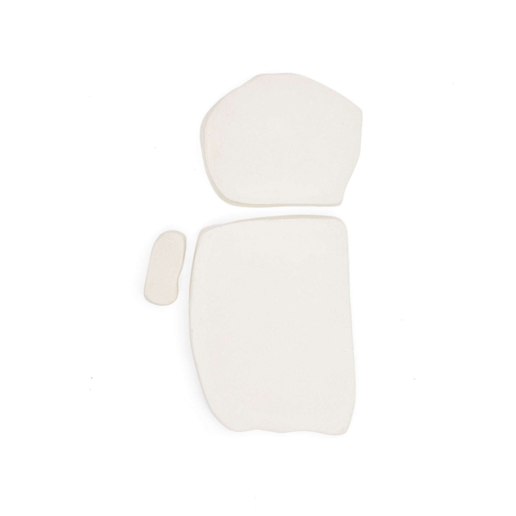 Set of 3 Siluna square wall panels in white papier-mâché - Product Image