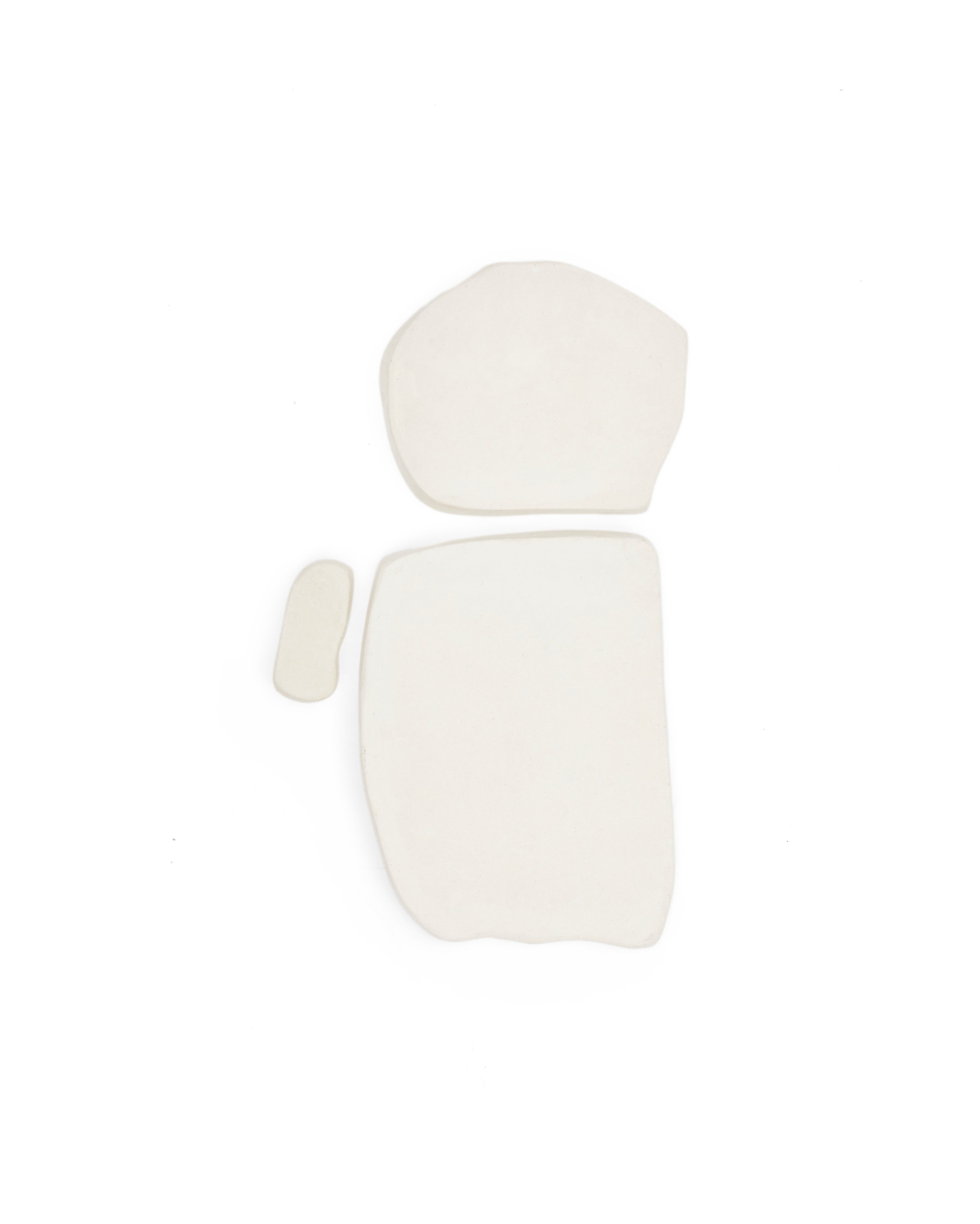 Set of 3 Siluna square wall panels in white papier-mâché - Product Image