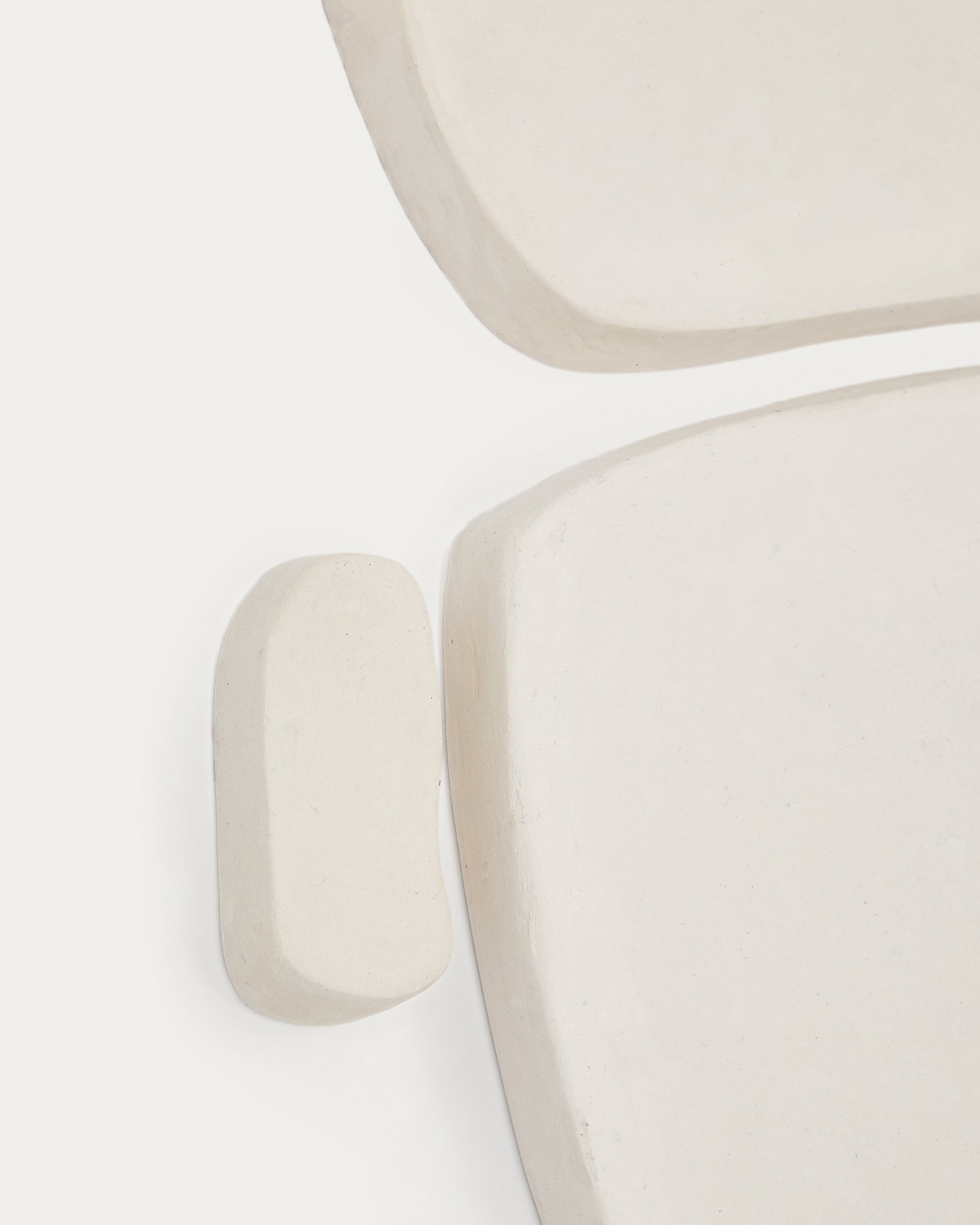 Set of 3 Siluna square wall panels in white papier-mâché - Detail