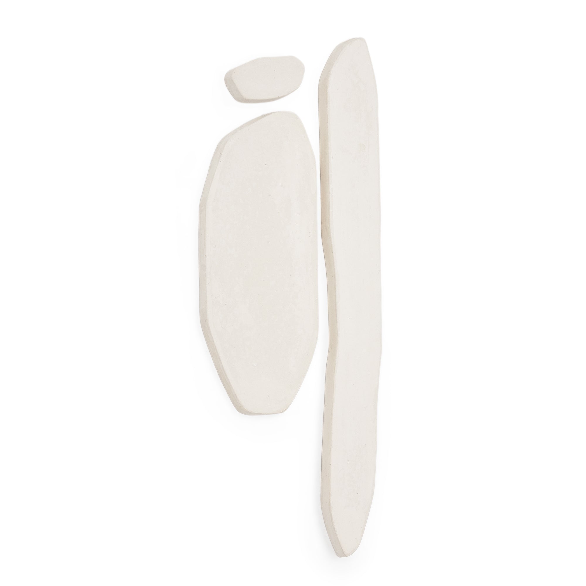 Siluna set of 3 elongated wall panels in white papier-mâché - Product Image