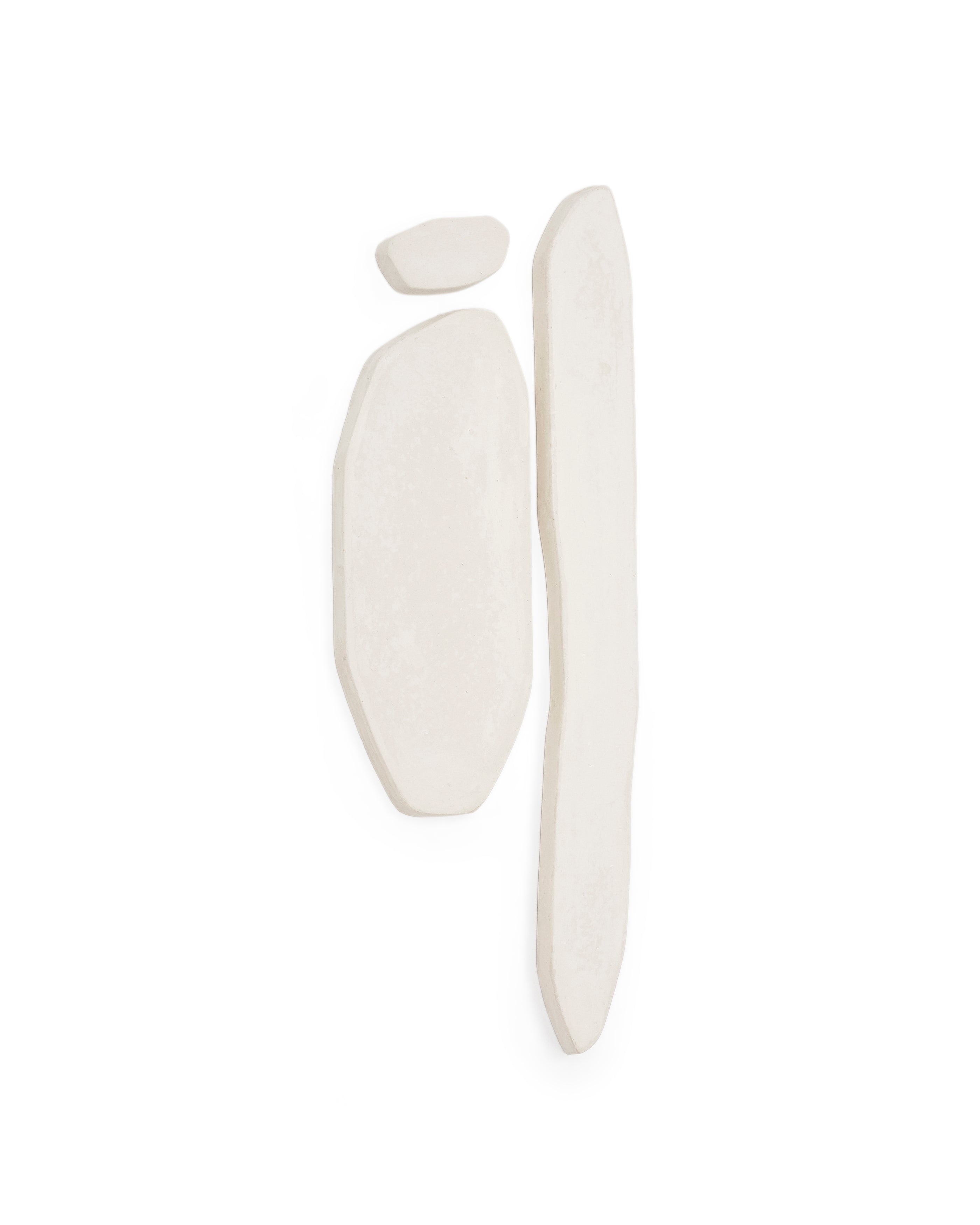 Siluna set of 3 elongated wall panels in white papier-mâché - Product Image